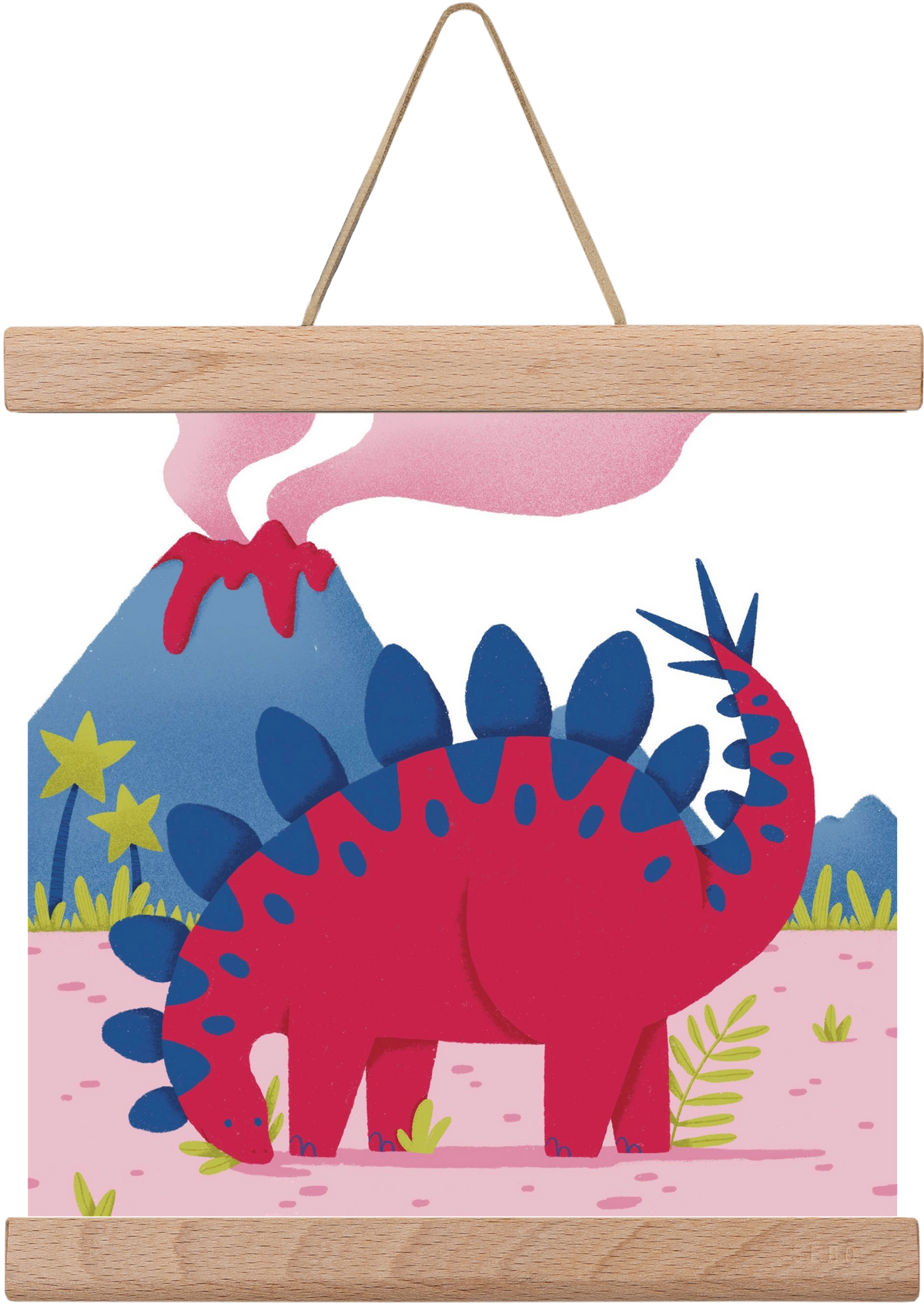 Sztegoszaurusz, 20x20 cm (20x20 cm), Tölgy akasztó