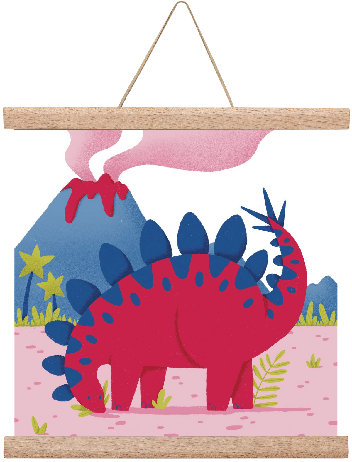 Sztegoszaurusz, 30x30 cm (30x30 cm), Tölgy akasztó