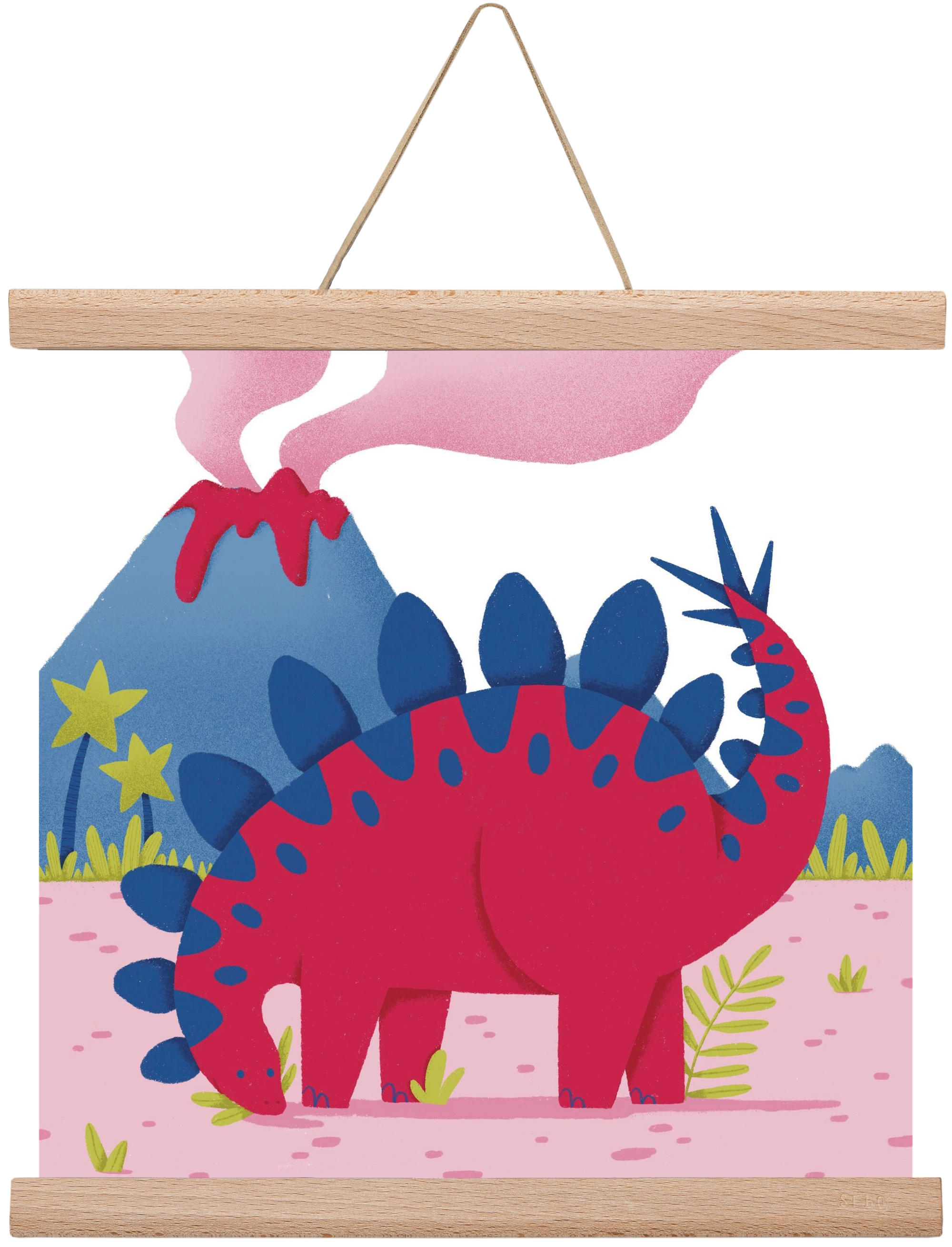 Sztegoszaurusz, 30x30 cm (30x30 cm), Tölgy akasztó