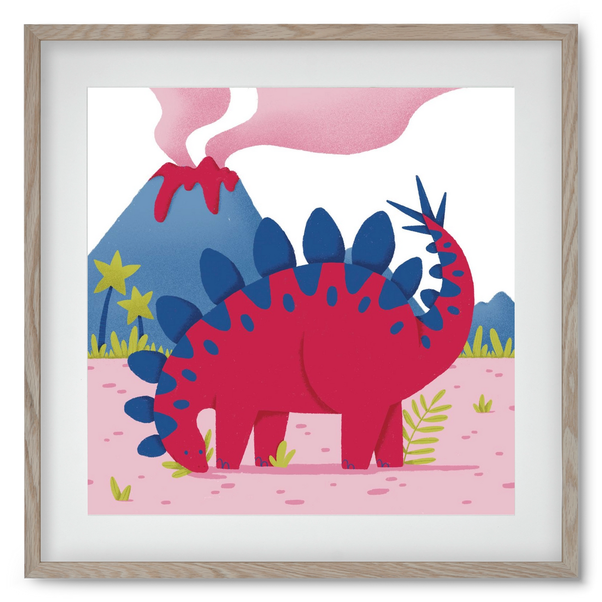 Sztegoszaurusz, 50x50 cm (40x40 cm), Tölgy keret, paszpartuval