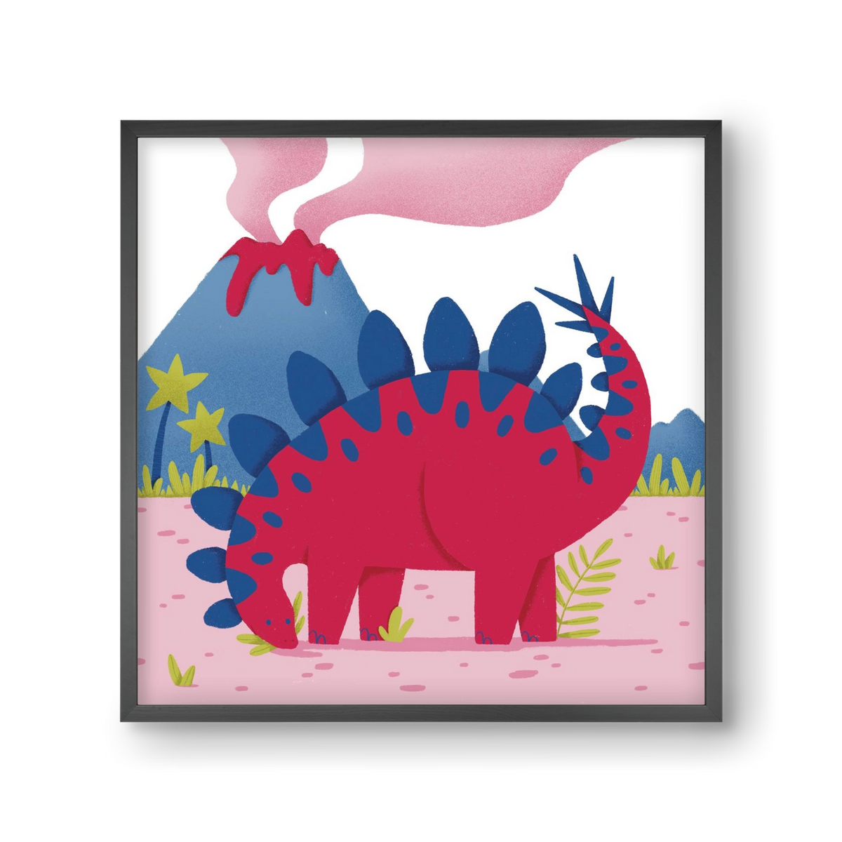 Sztegoszaurusz, 30x30 cm (30x30 cm), Fekete keret