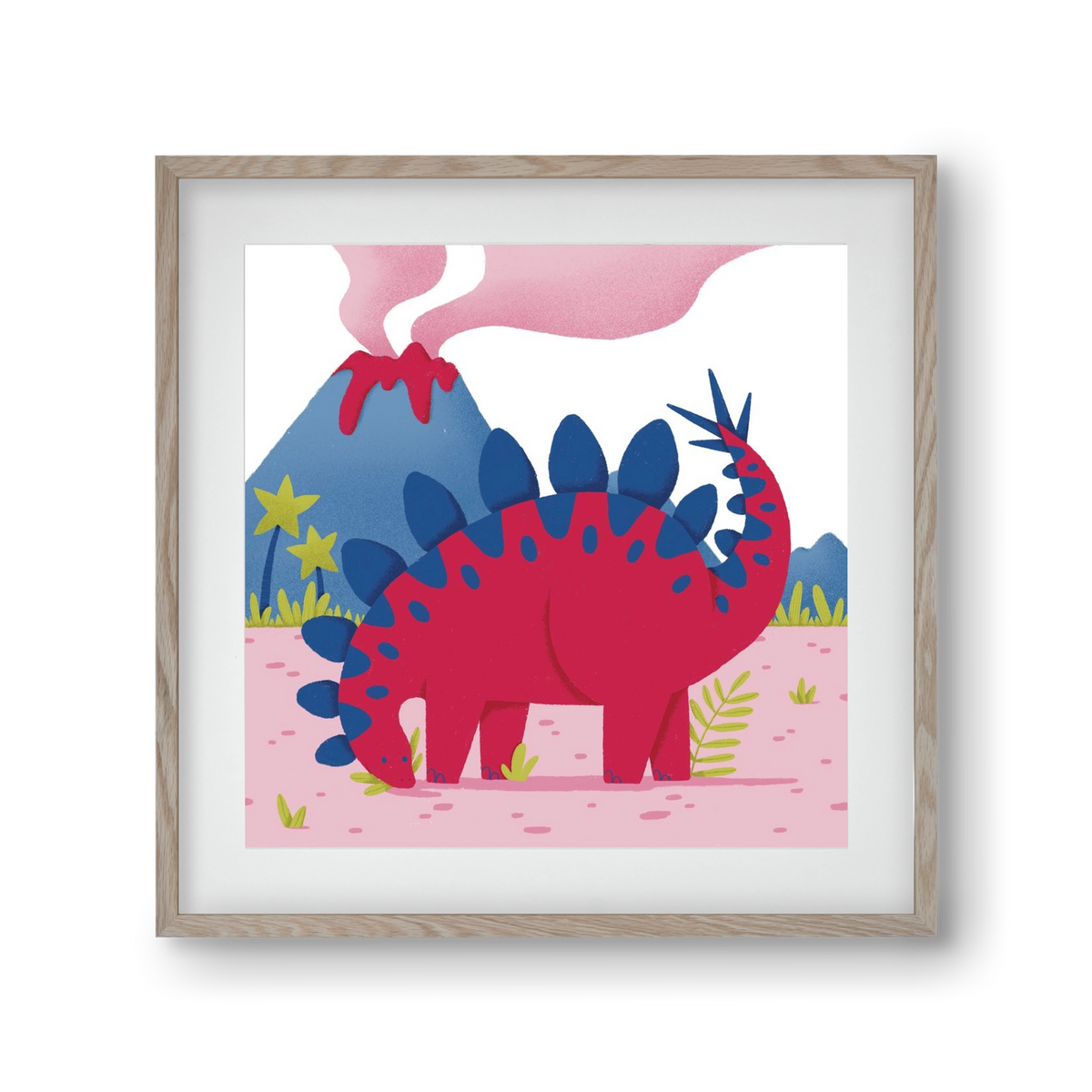 Sztegoszaurusz, 30x30 cm (20x20 cm), Tölgy keret, paszpartuval