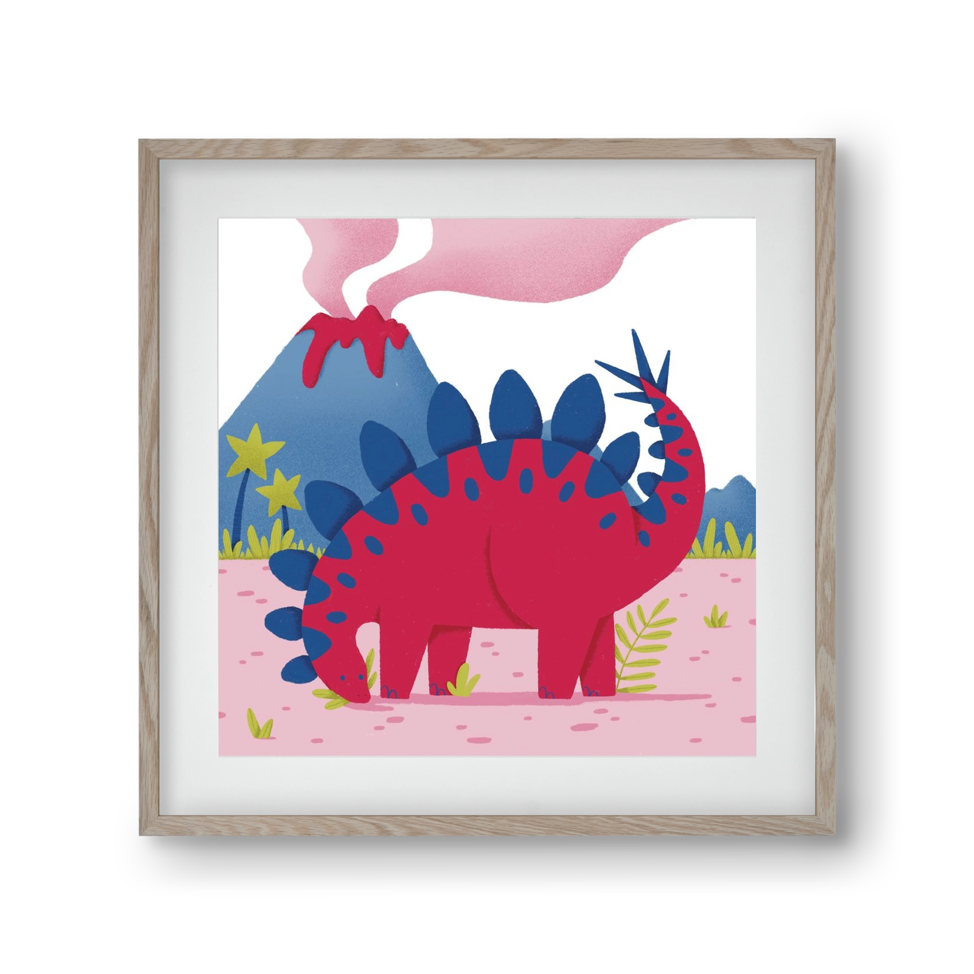 Sztegoszaurusz, 30x30 cm (20x20 cm), Tölgy keret, paszpartuval