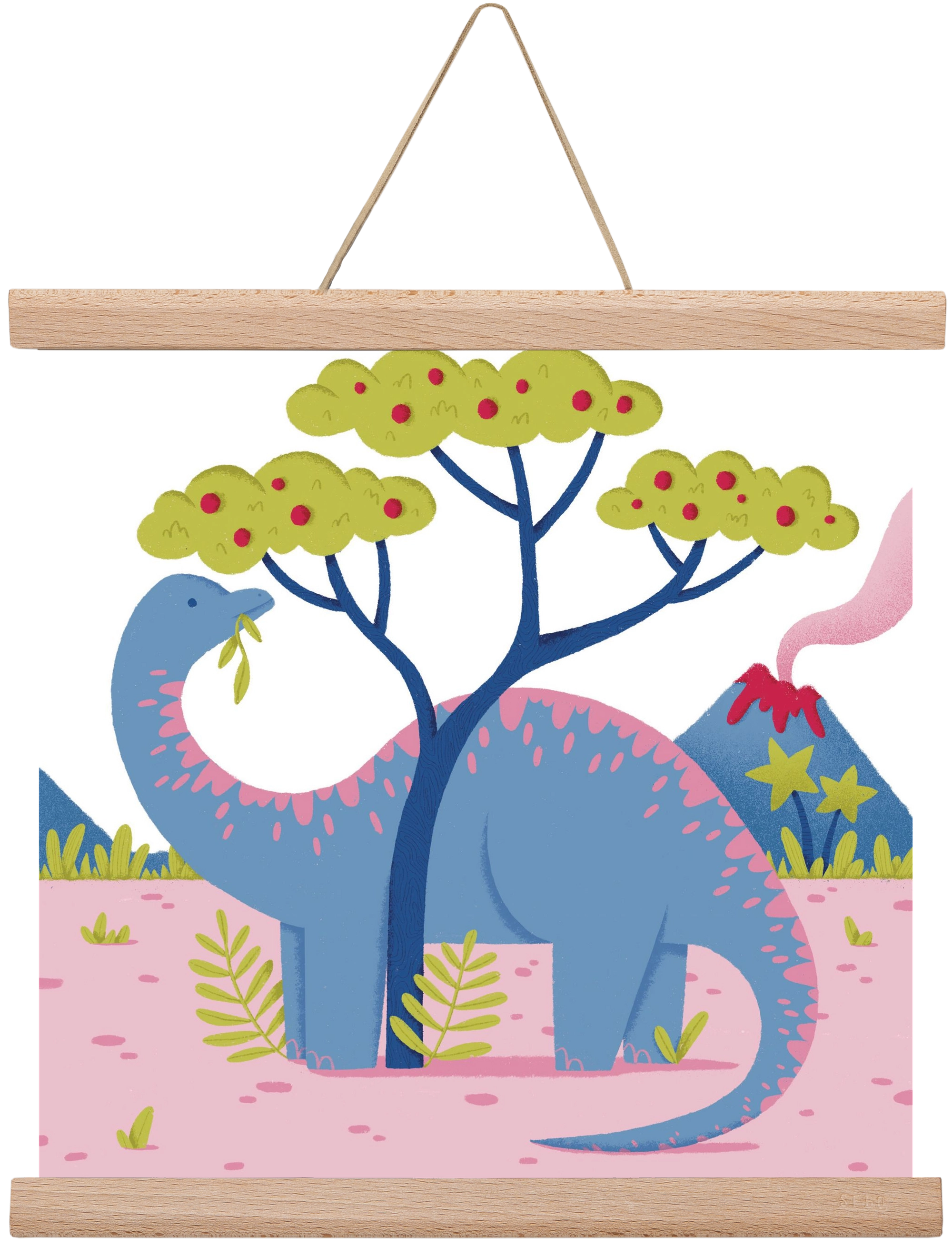 Brontoszaurusz, 30x30 cm (30x30 cm), Tölgy akasztó