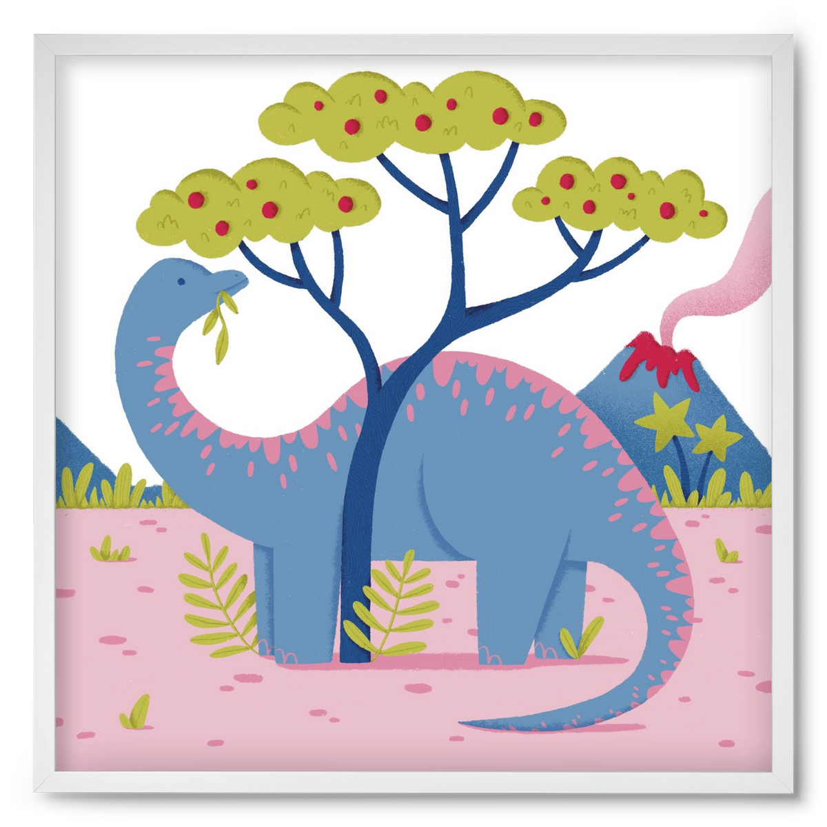 Brontoszaurusz, 50x50 cm (50x50 cm), Fehér keret