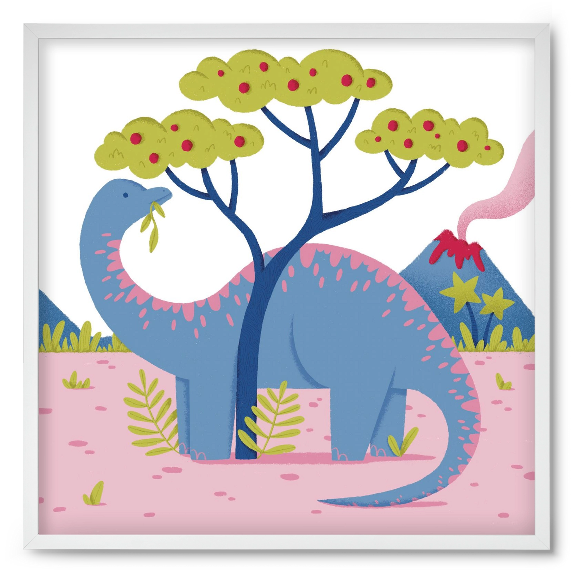 Brontoszaurusz, 50x50 cm (50x50 cm), Fehér keret