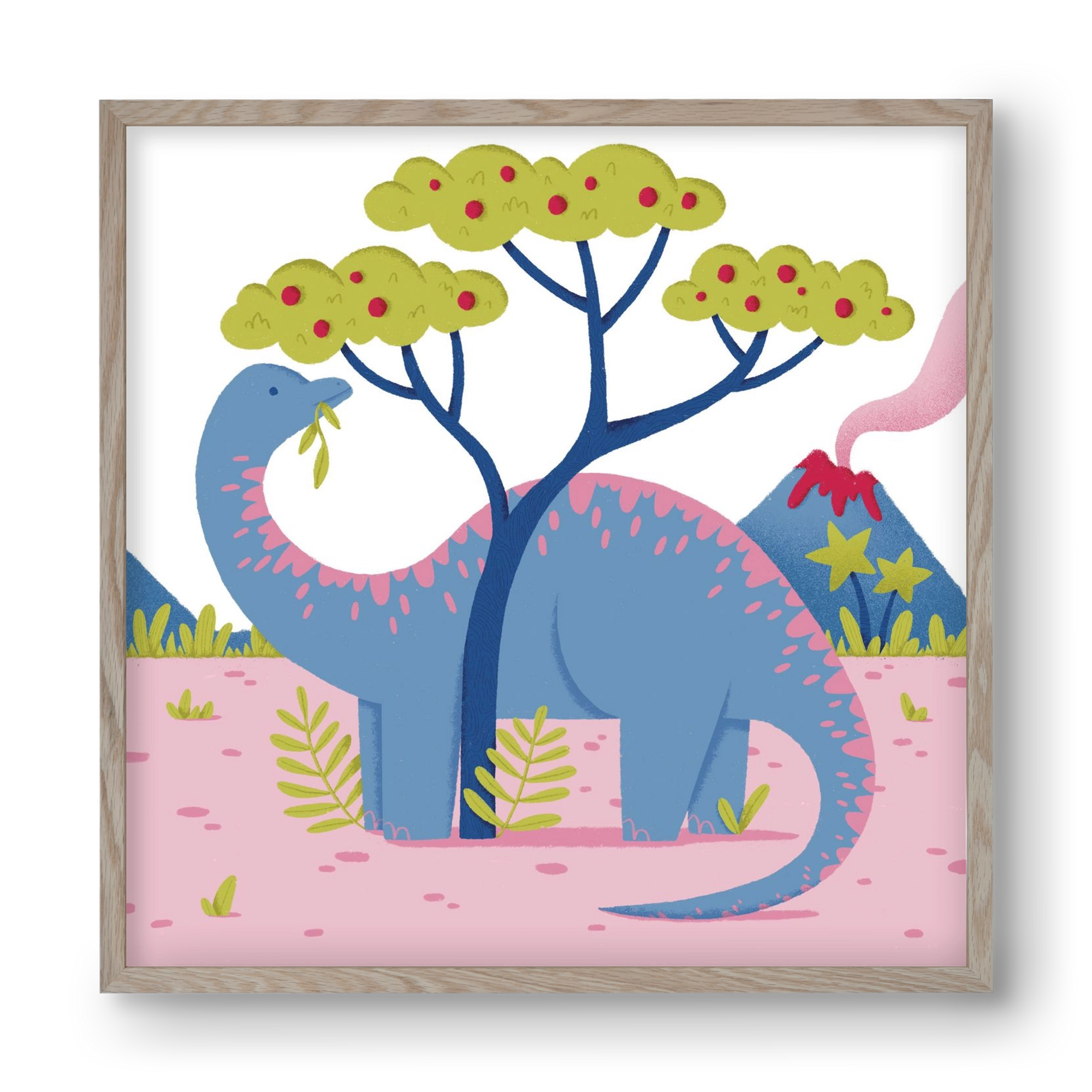 Brontoszaurusz, 40x40 cm (40x40 cm), Tölgy keret