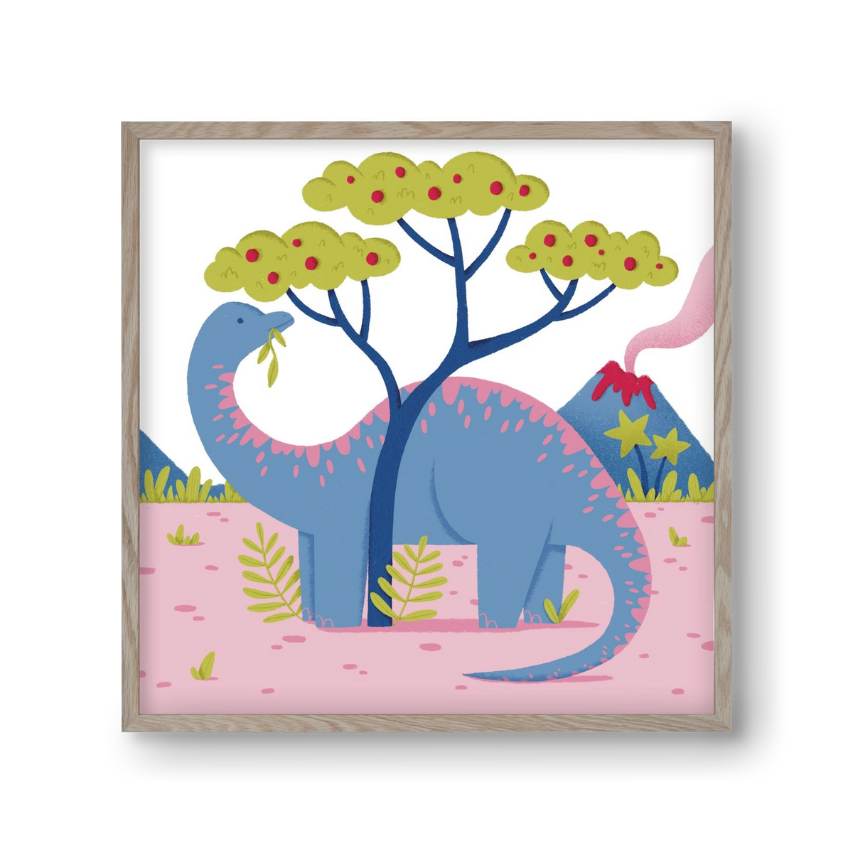 Brontoszaurusz, 30x30 cm (30x30 cm), Tölgy keret