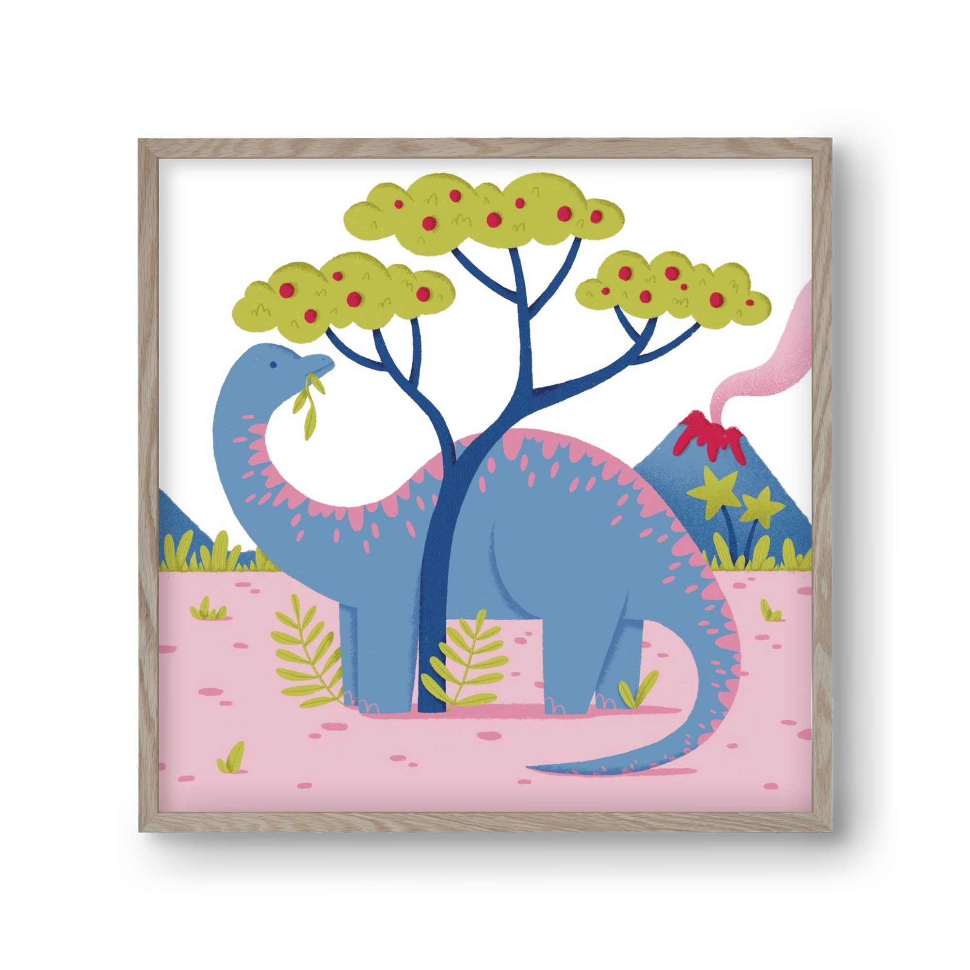 Brontoszaurusz, 30x30 cm (30x30 cm), Tölgy keret