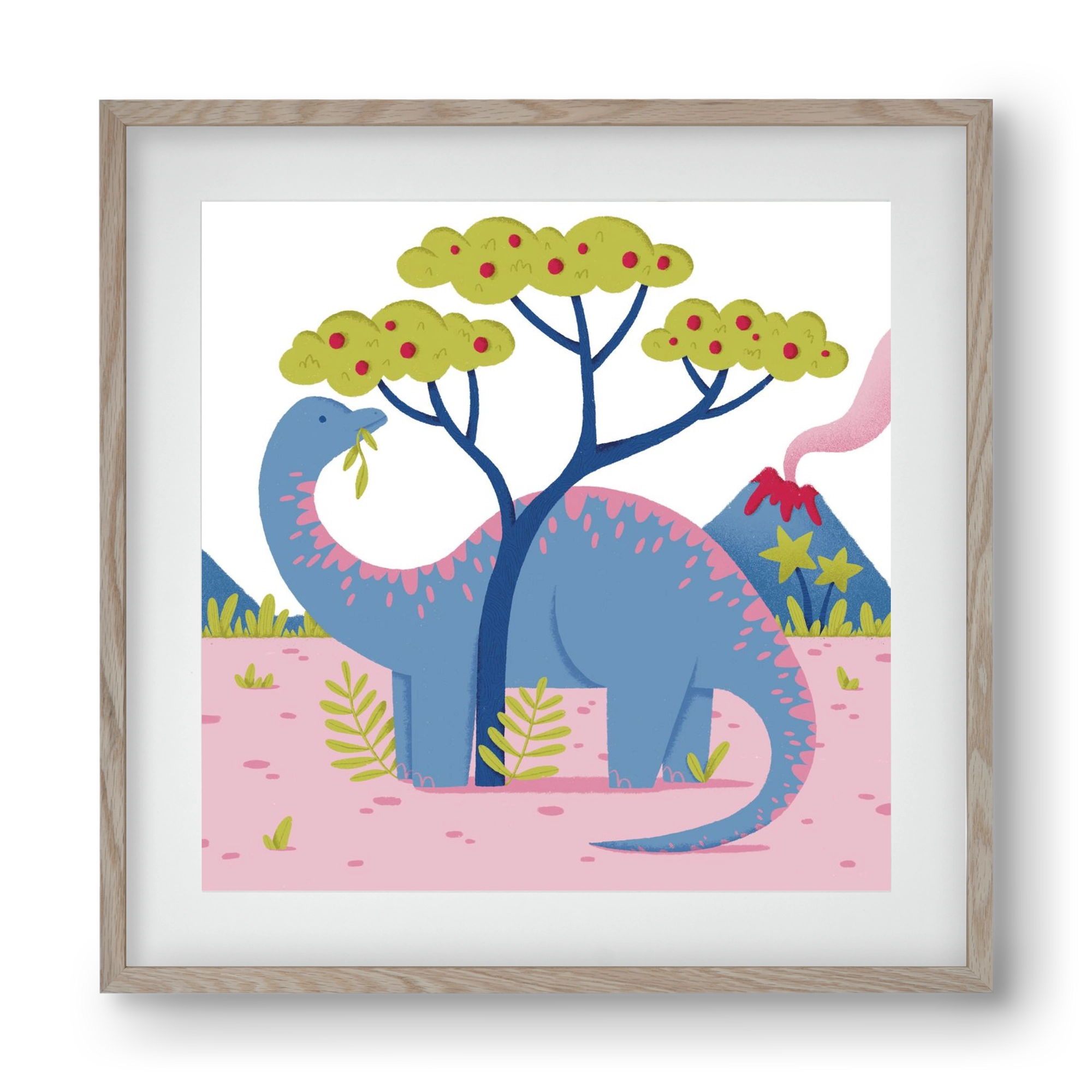 Brontoszaurusz, 40x40 cm (30x30 cm), Tölgy keret, paszpartuval