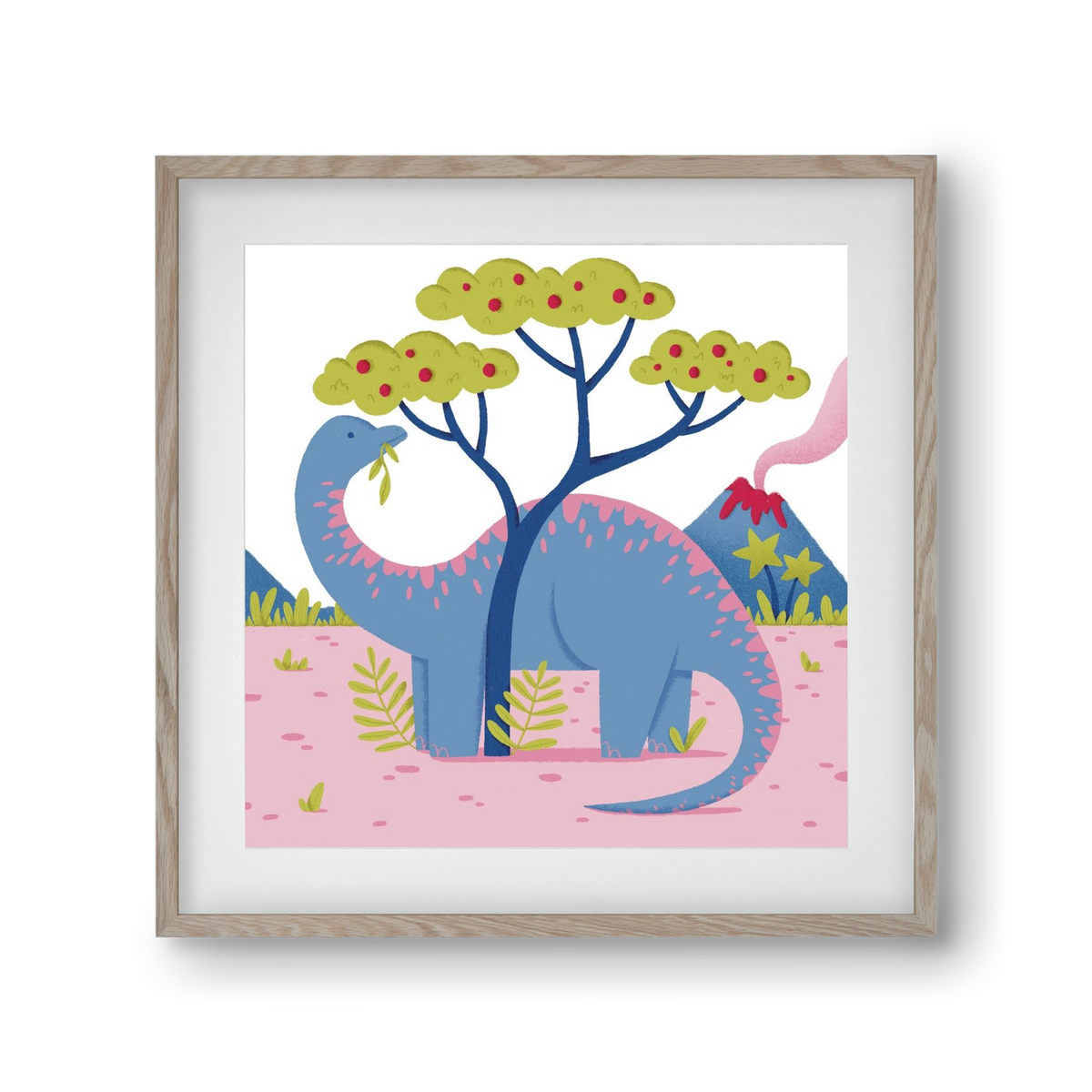 Brontoszaurusz, 30x30 cm (20x20 cm), Tölgy keret, paszpartuval