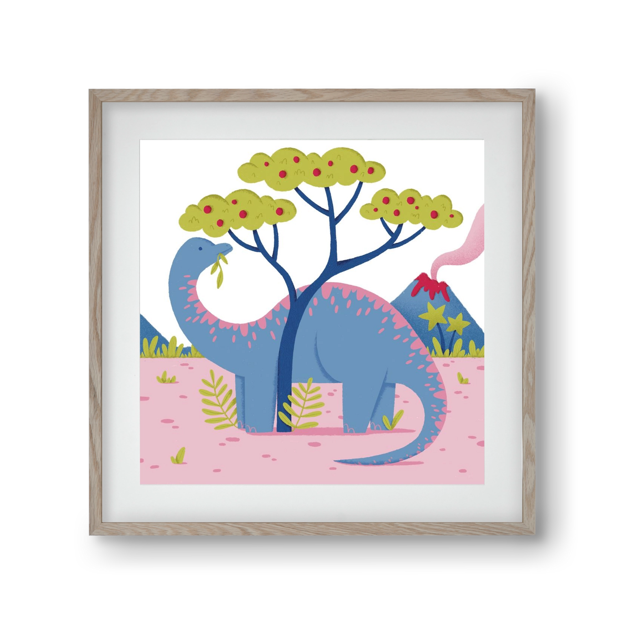 Brontoszaurusz, 30x30 cm (20x20 cm), Tölgy keret, paszpartuval