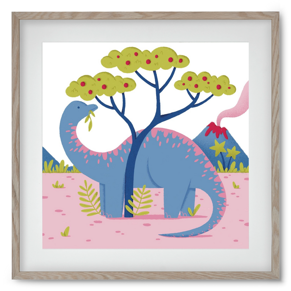 Brontoszaurusz, 50x50 cm (40x40 cm), Tölgy keret, paszpartuval