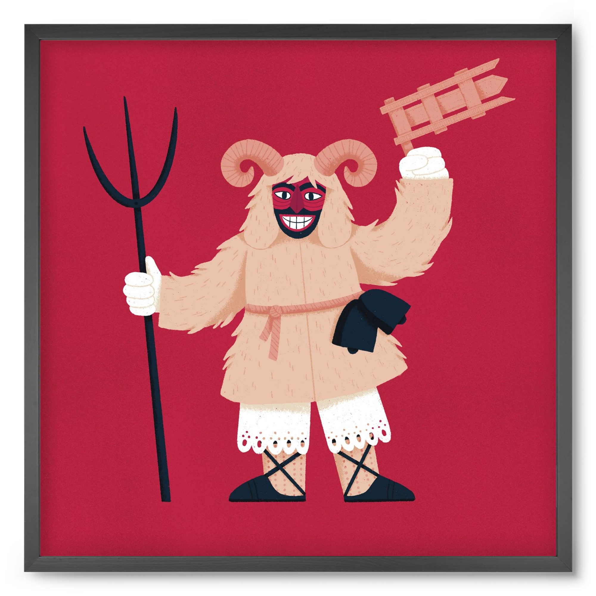 Kereplős busó, 50x50 cm (50x50 cm), Fekete keret