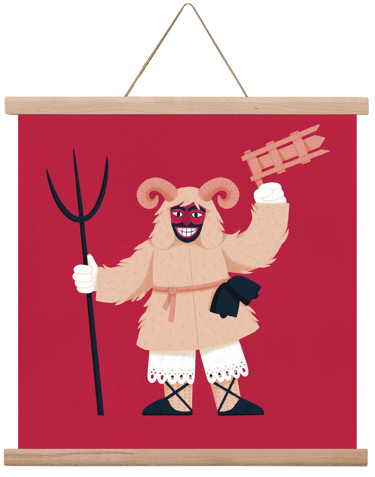 Kereplős busó, 40x40 cm (40x40 cm), Tölgy akasztó