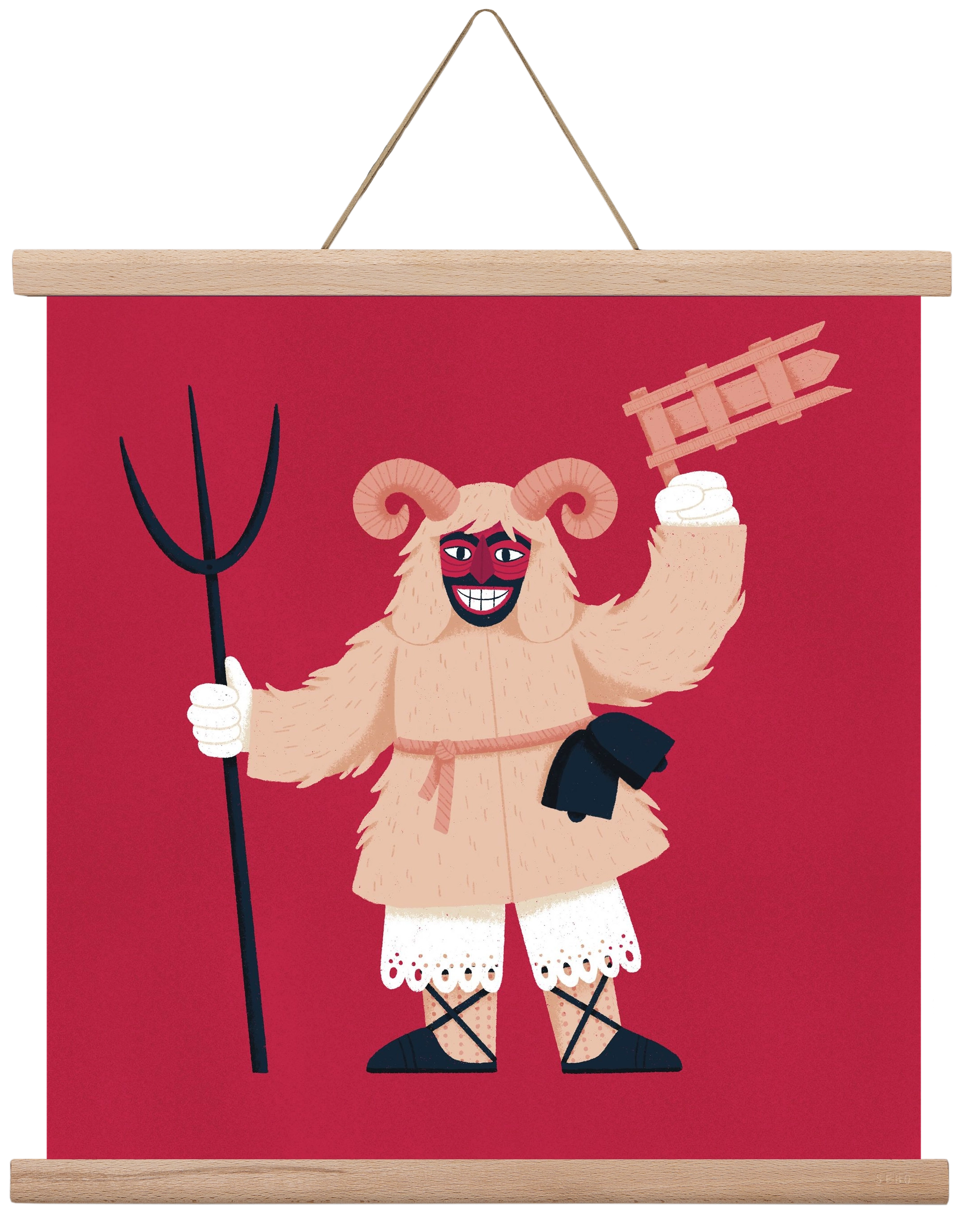 Kereplős busó, 40x40 cm (40x40 cm), Tölgy akasztó