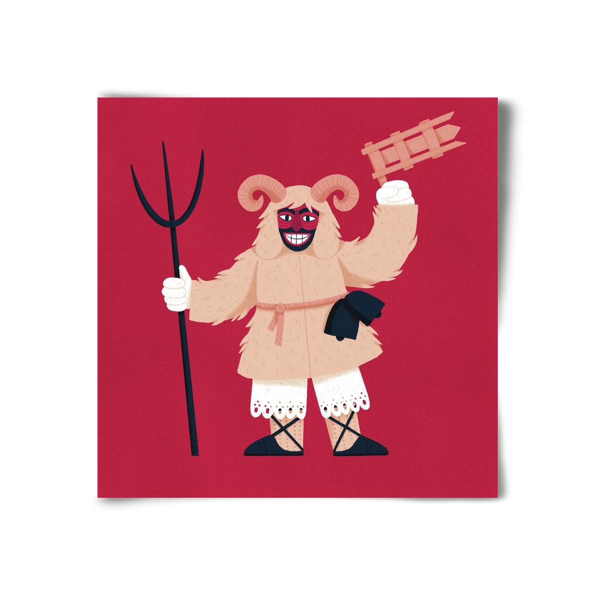 Kereplős busó, 30x30 cm, Keret nélkül