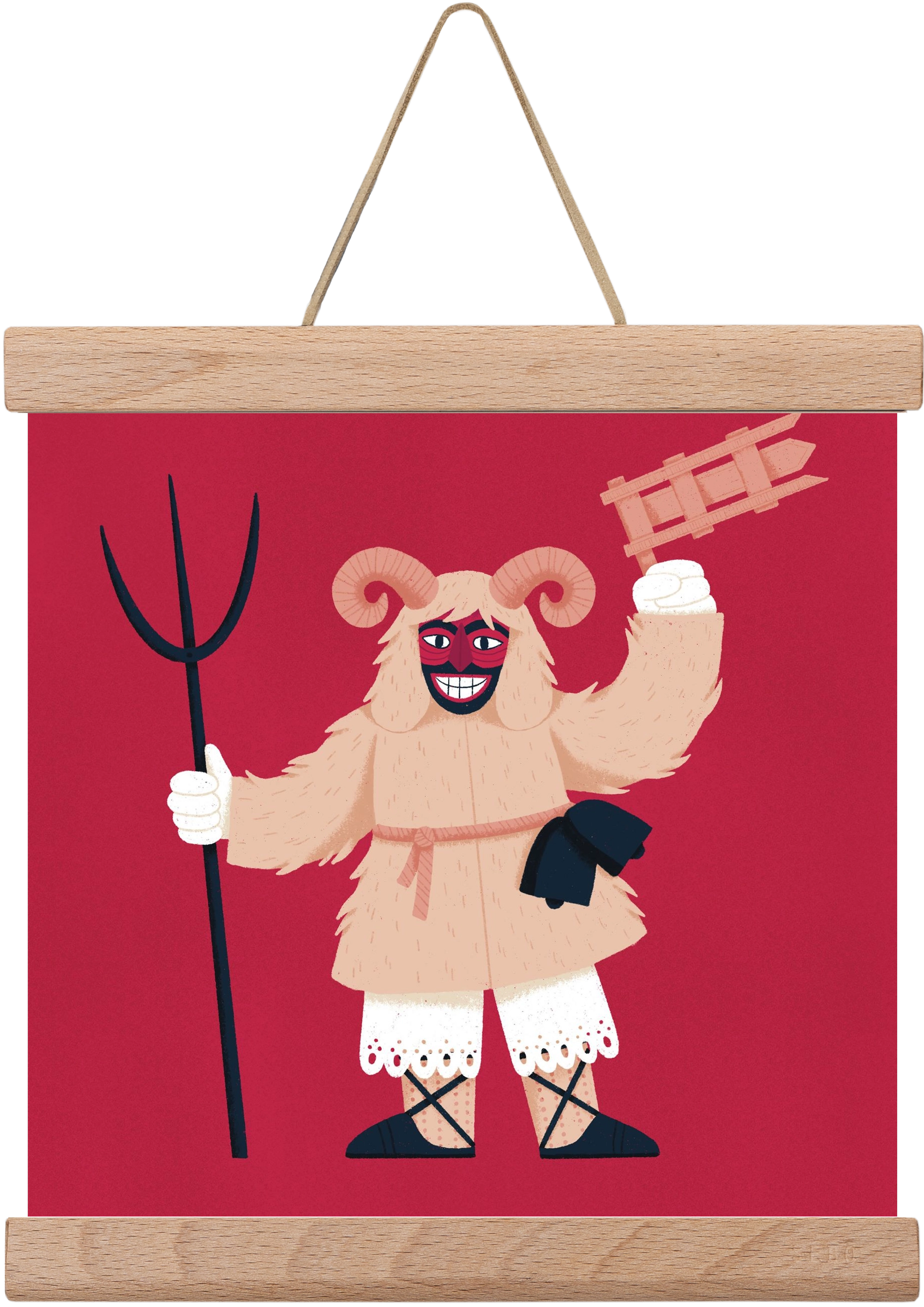 Kereplős busó, 20x20 cm (20x20 cm), Tölgy akasztó