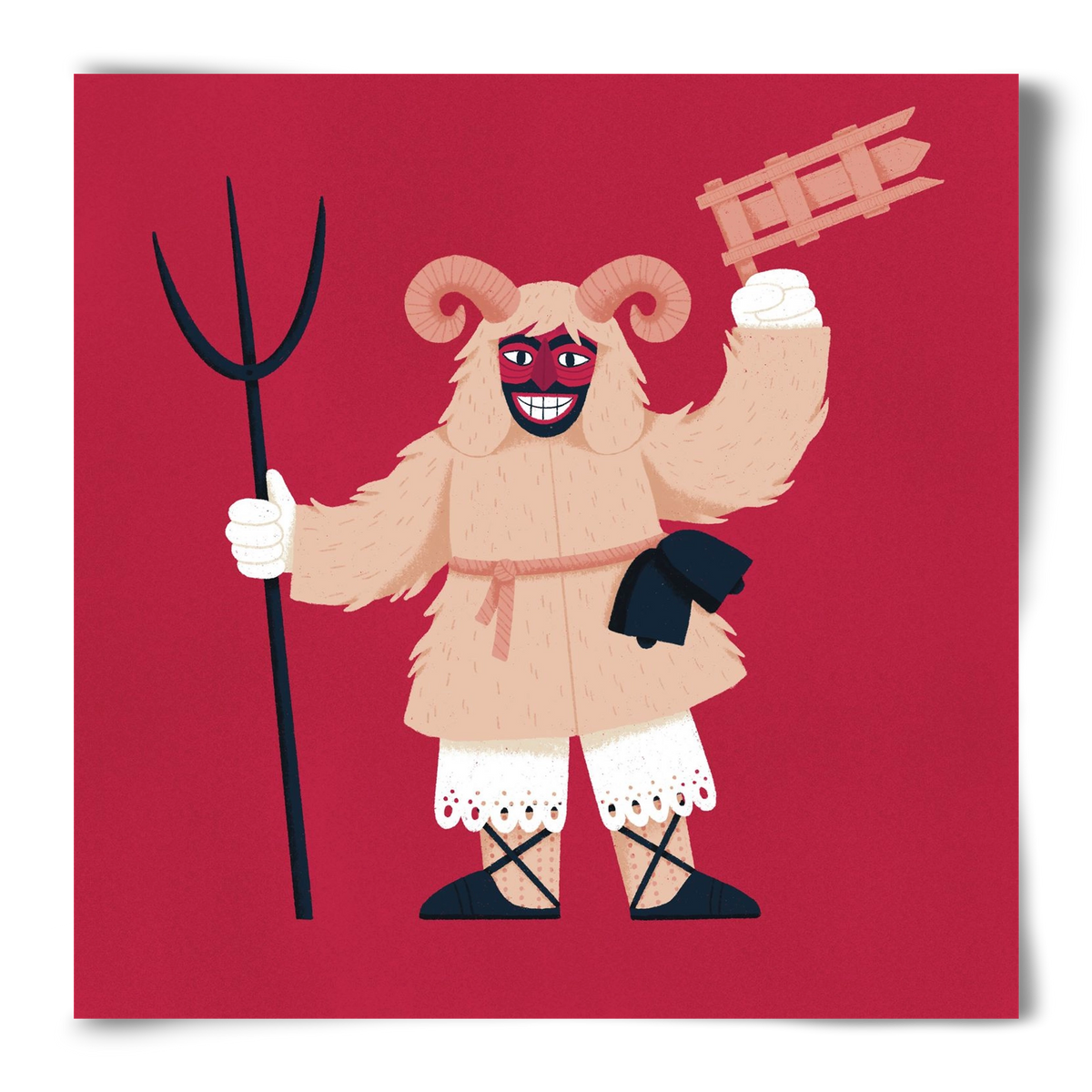 Kereplős busó, 50x50 cm, Keret nélkül