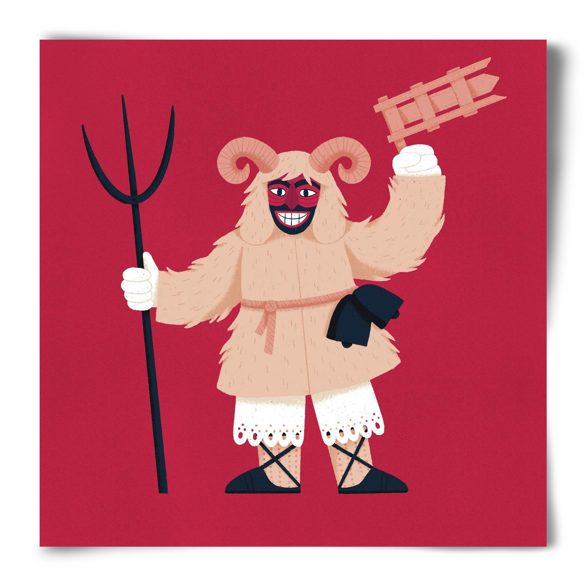 Kereplős busó, 50x50 cm, Keret nélkül