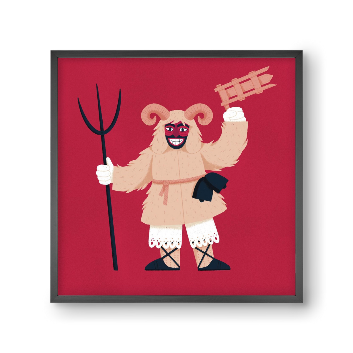 Kereplős busó, 30x30 cm (30x30 cm), Fekete keret