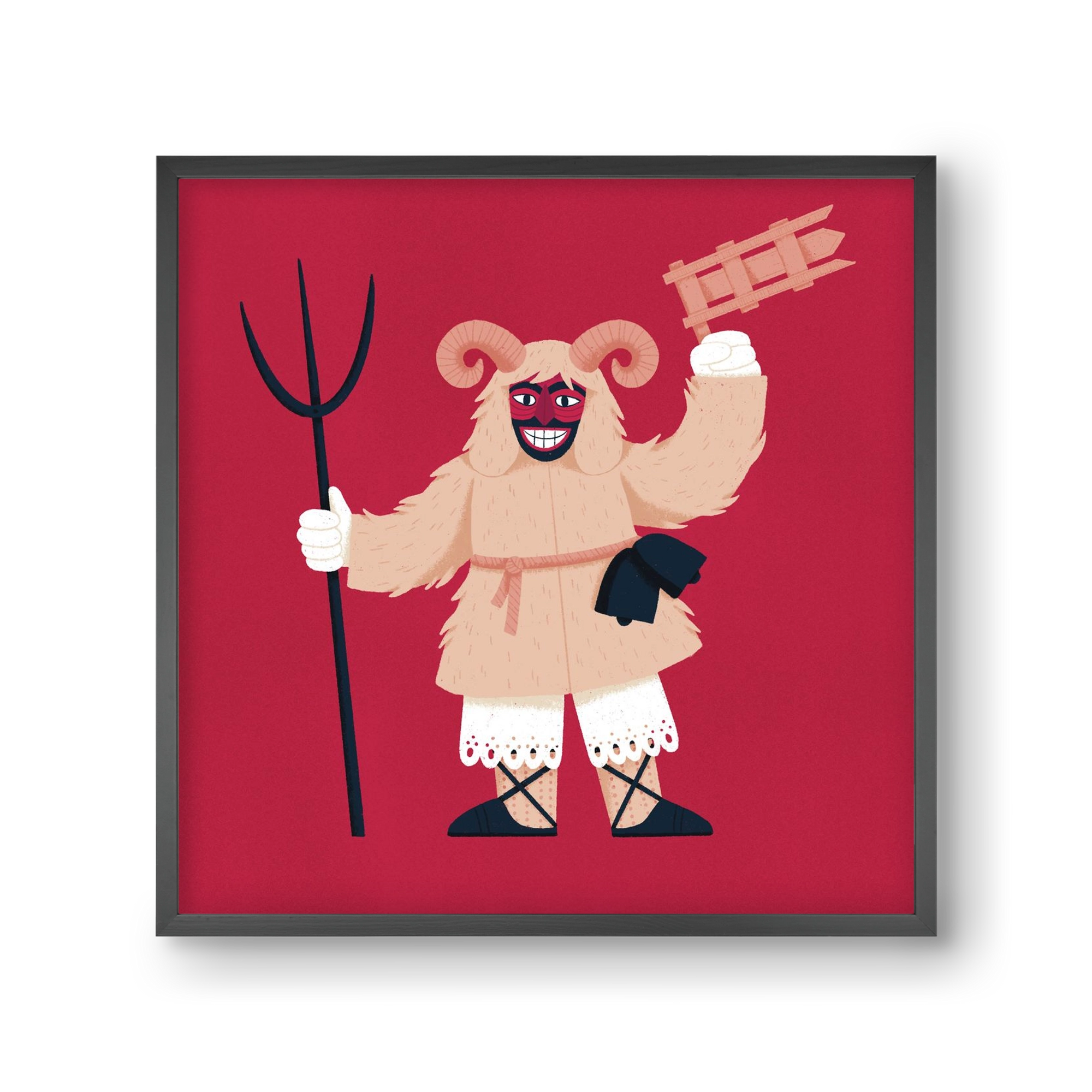 Kereplős busó, 30x30 cm (30x30 cm), Fekete keret