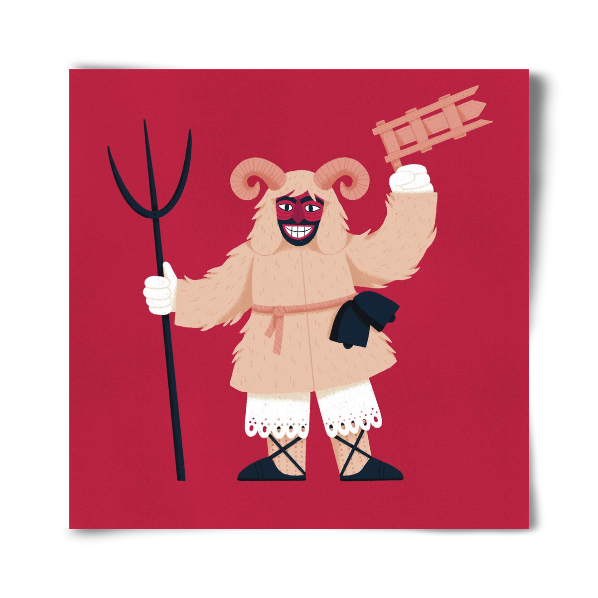 Kereplős busó, 40x40 cm, Keret nélkül