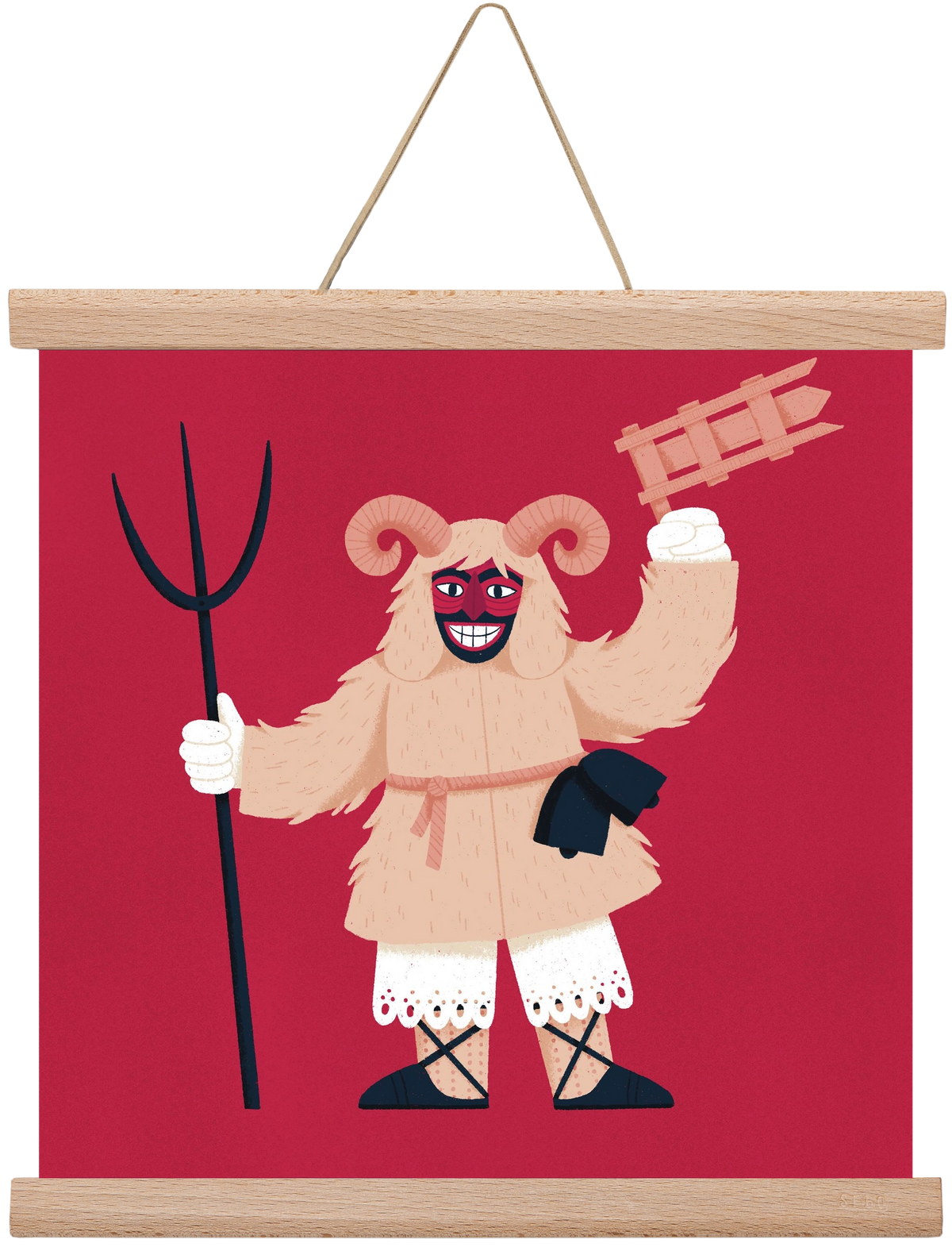 Kereplős busó, 30x30 cm (30x30 cm), Tölgy akasztó