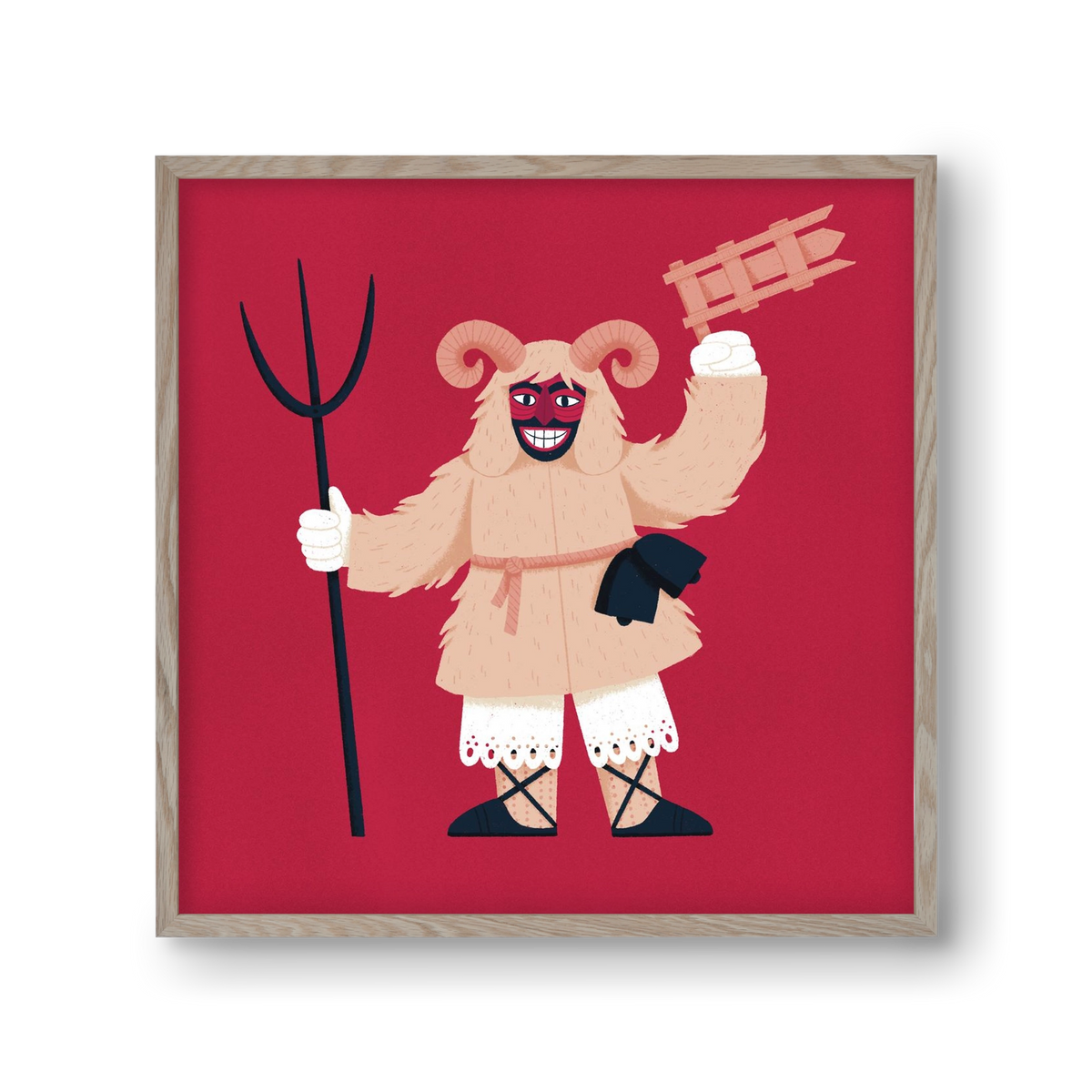 Kereplős busó, 30x30 cm (30x30 cm), Tölgy keret