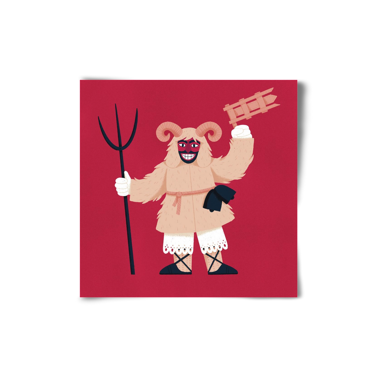 Kereplős busó, 20x20 cm, Keret nélkül