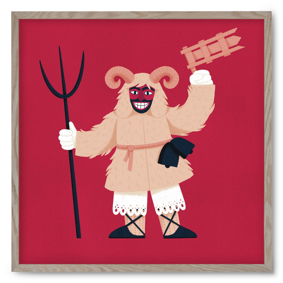 Kereplős busó, 50x50 cm (50x50 cm), Tölgy keret