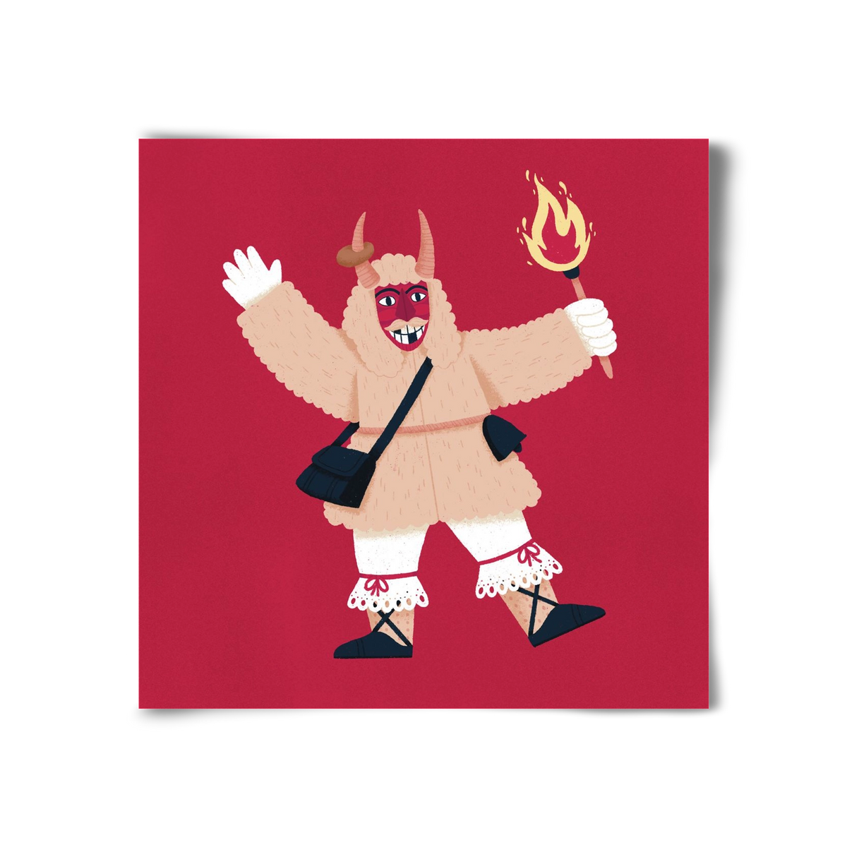 Fáklyás busó, 30x30 cm, Keret nélkül