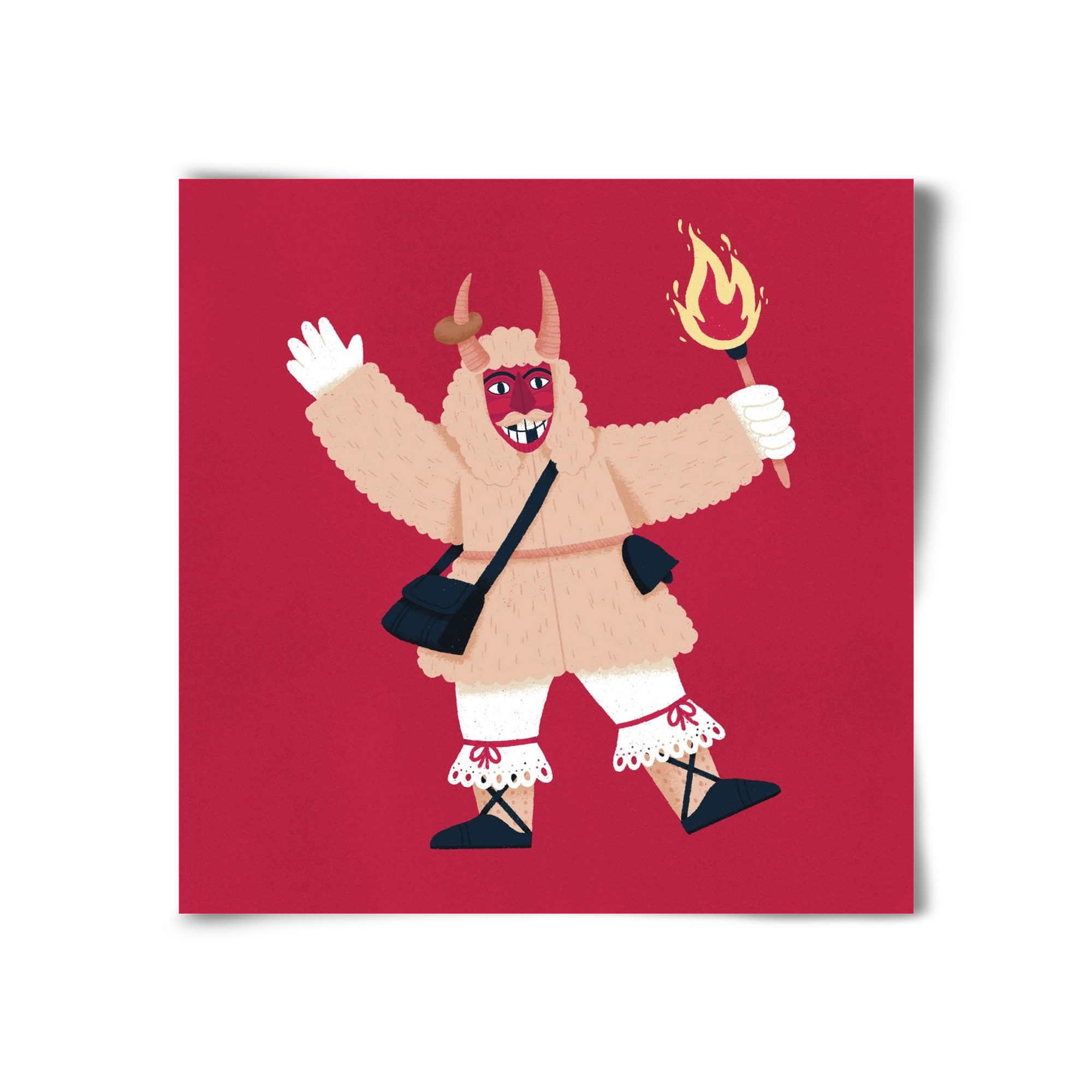 Fáklyás busó, 30x30 cm, Keret nélkül