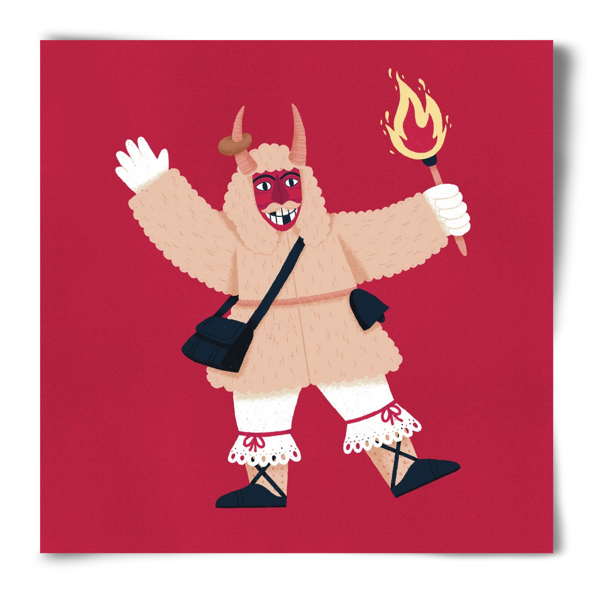 Fáklyás busó, 50x50 cm, Keret nélkül