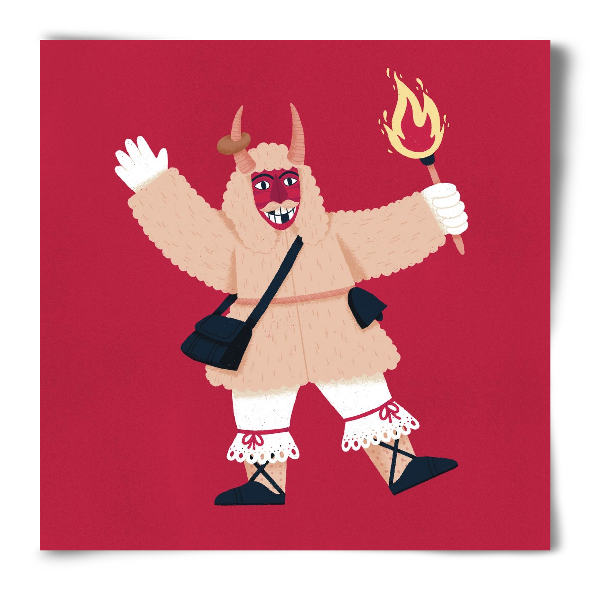 Fáklyás busó, 50x50 cm, Keret nélkül