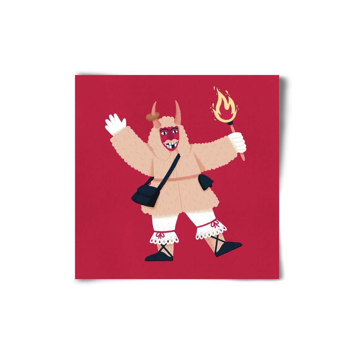 Fáklyás busó, 20x20 cm, Keret nélkül