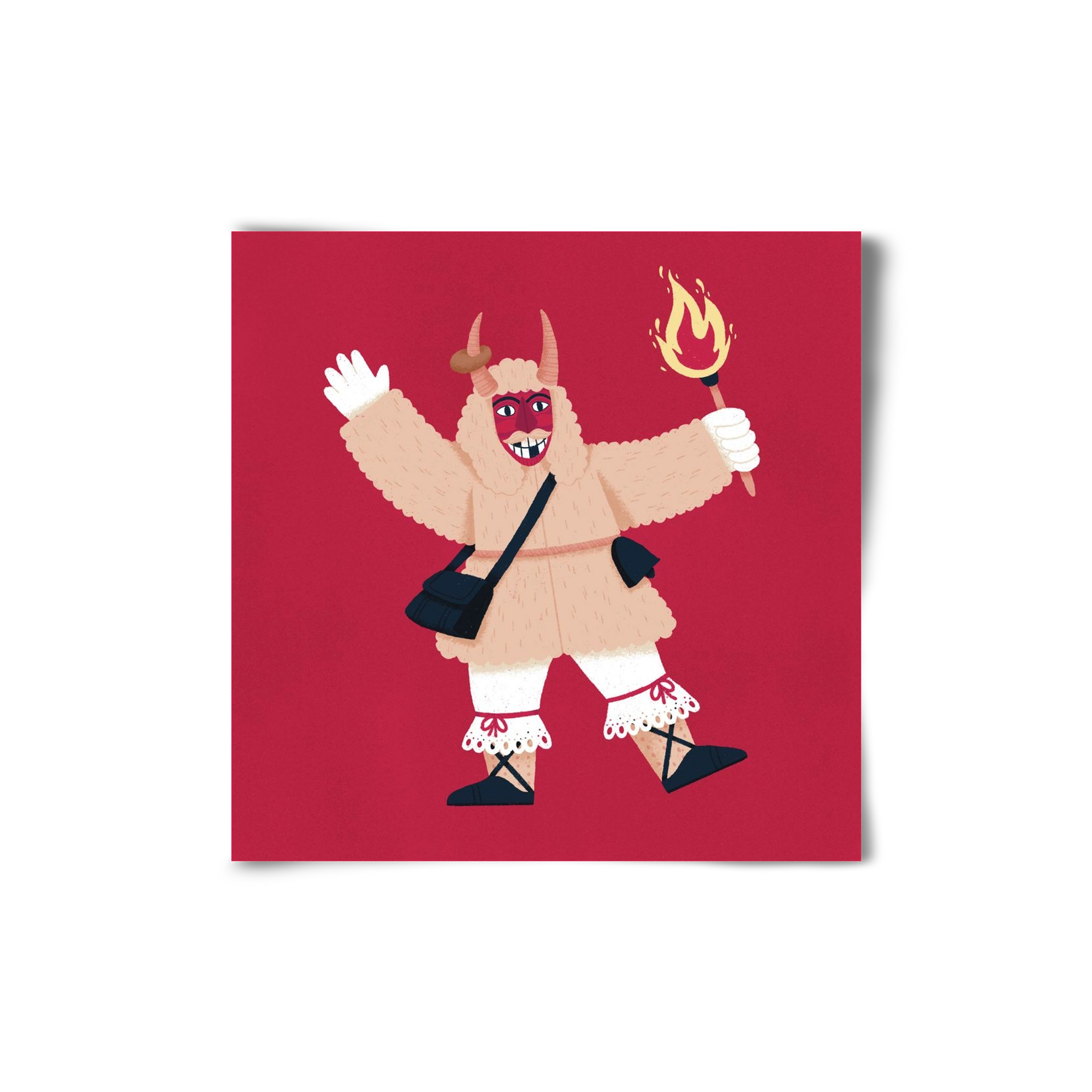 Fáklyás busó, 20x20 cm, Keret nélkül