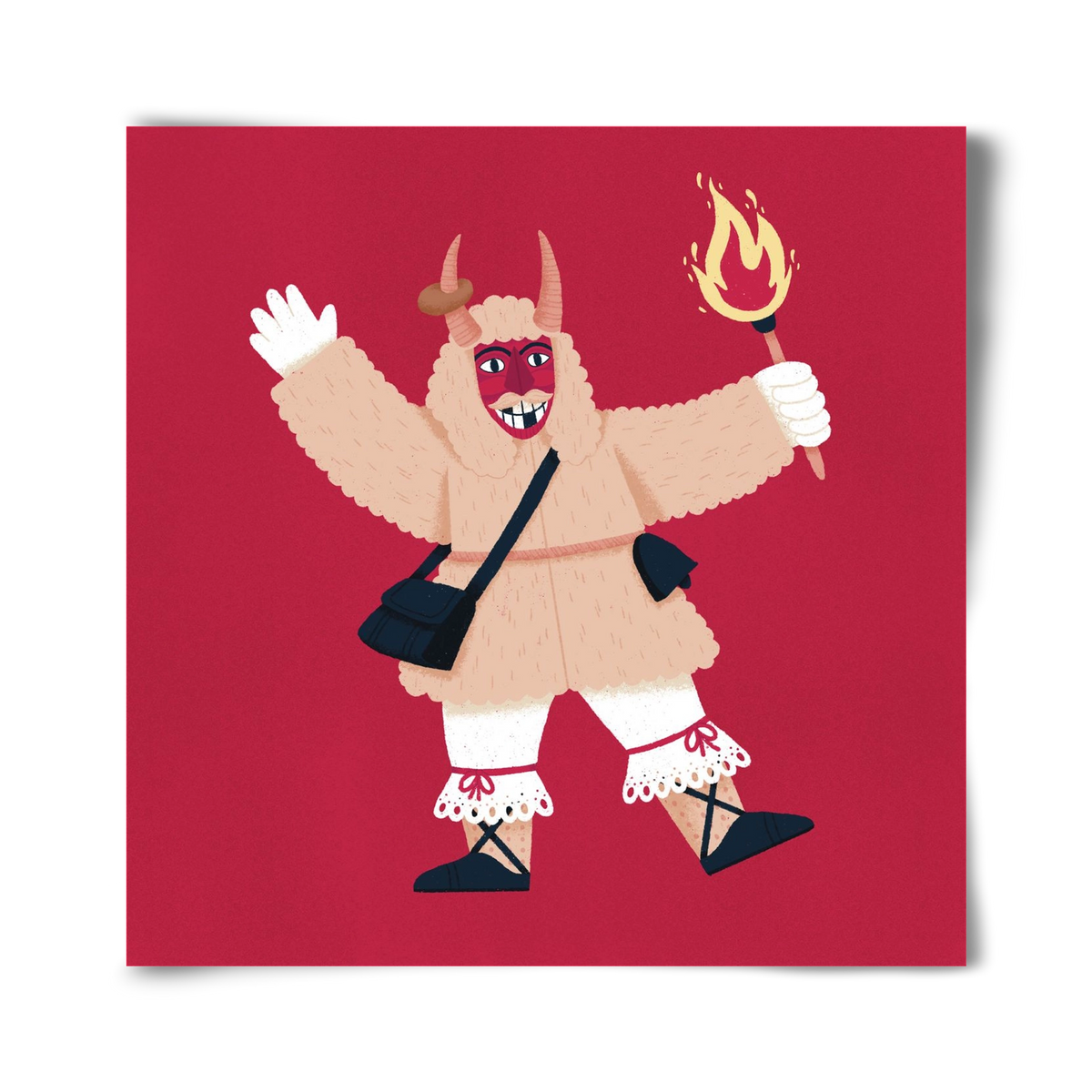 Fáklyás busó, 40x40 cm, Keret nélkül