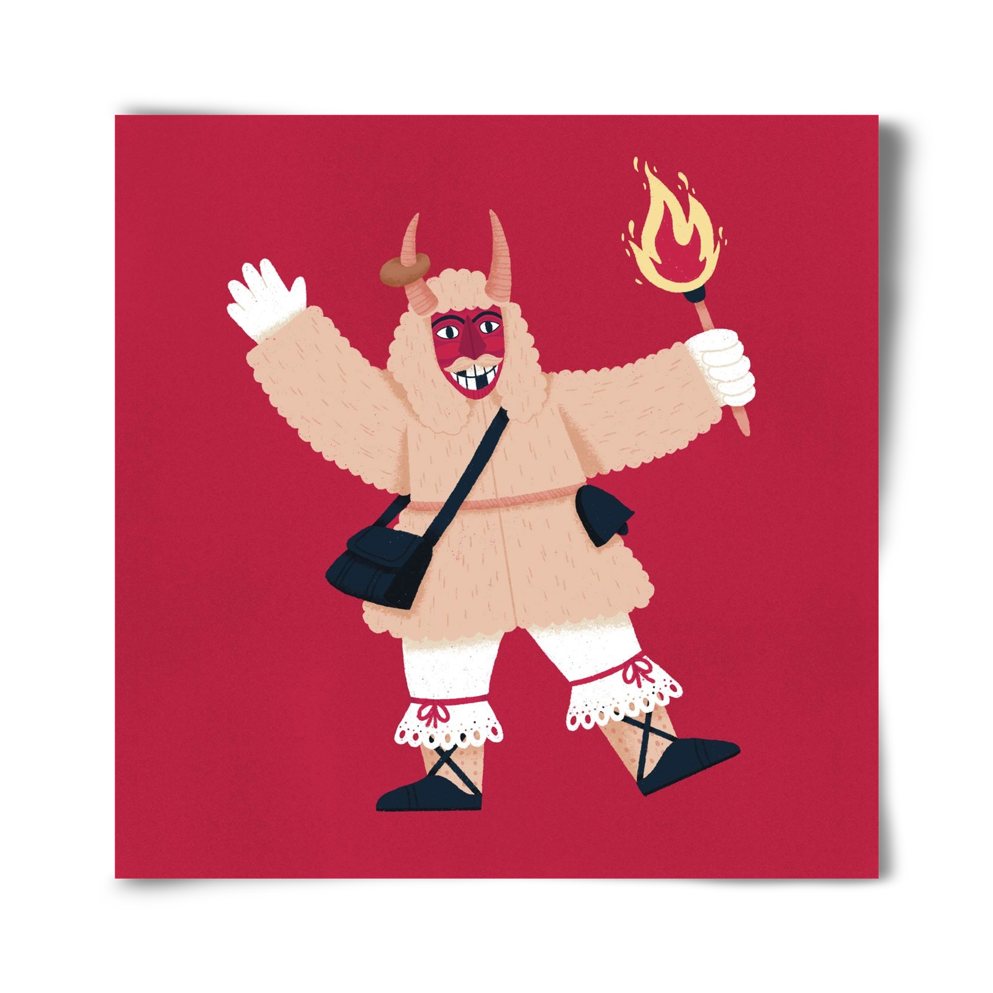 Fáklyás busó, 40x40 cm, Keret nélkül