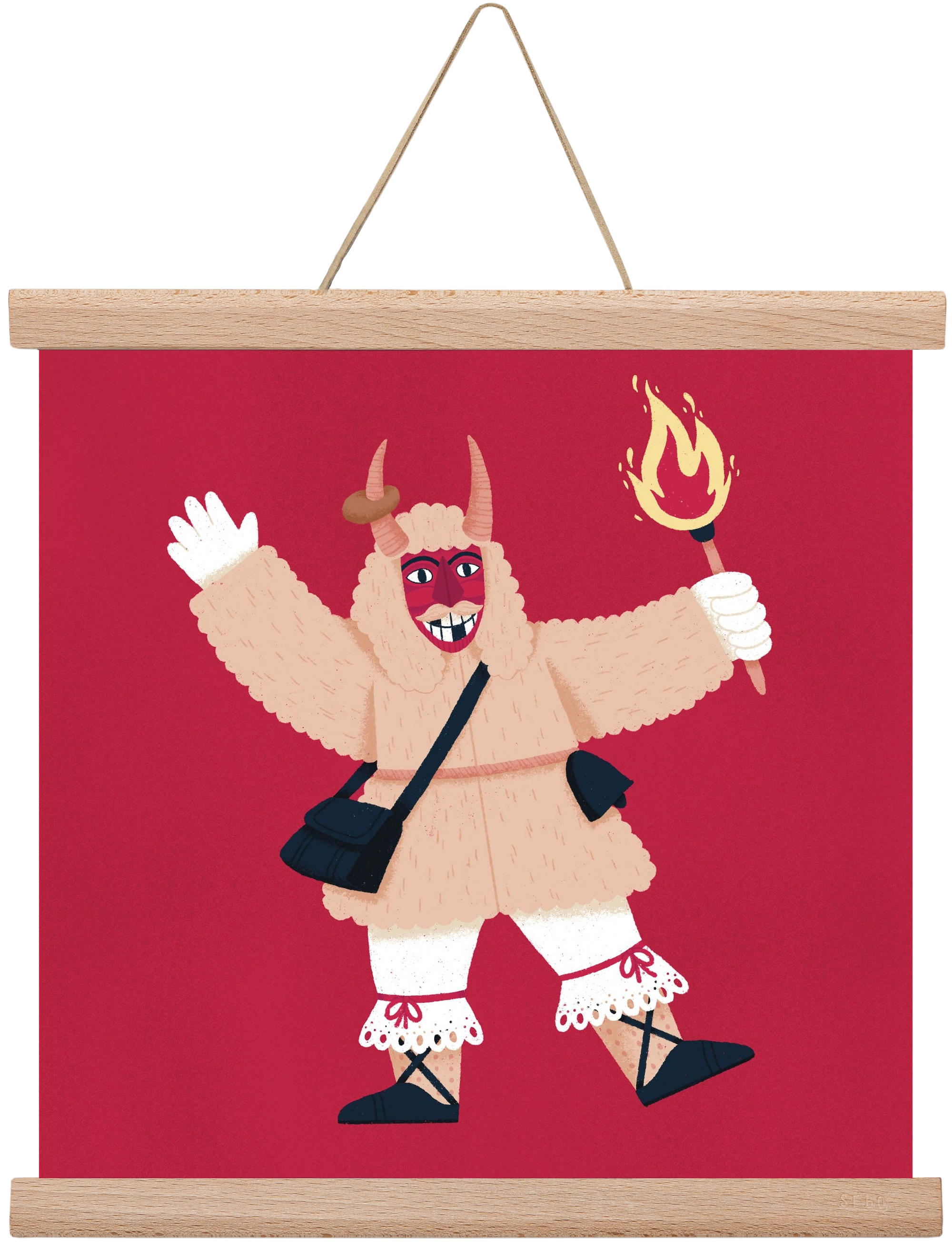 Fáklyás busó, 30x30 cm (30x30 cm), Tölgy akasztó