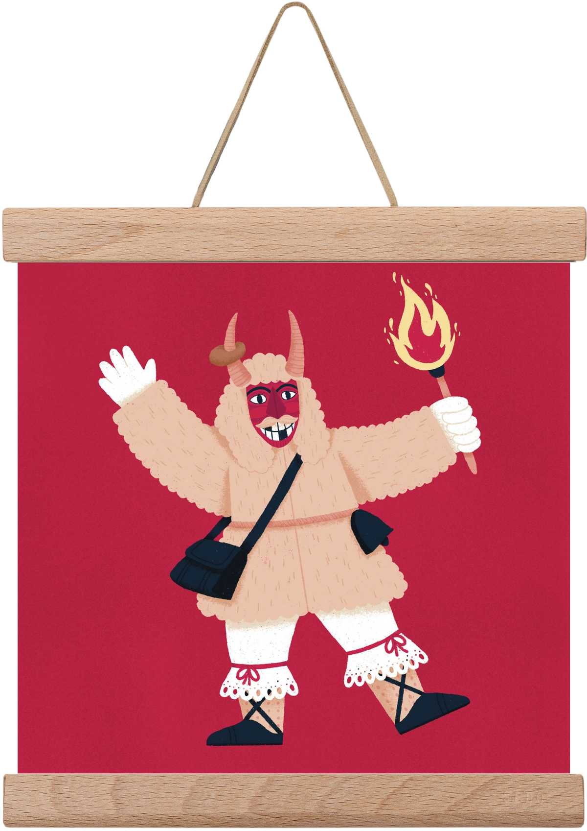 Fáklyás busó, 20x20 cm (20x20 cm), Tölgy akasztó