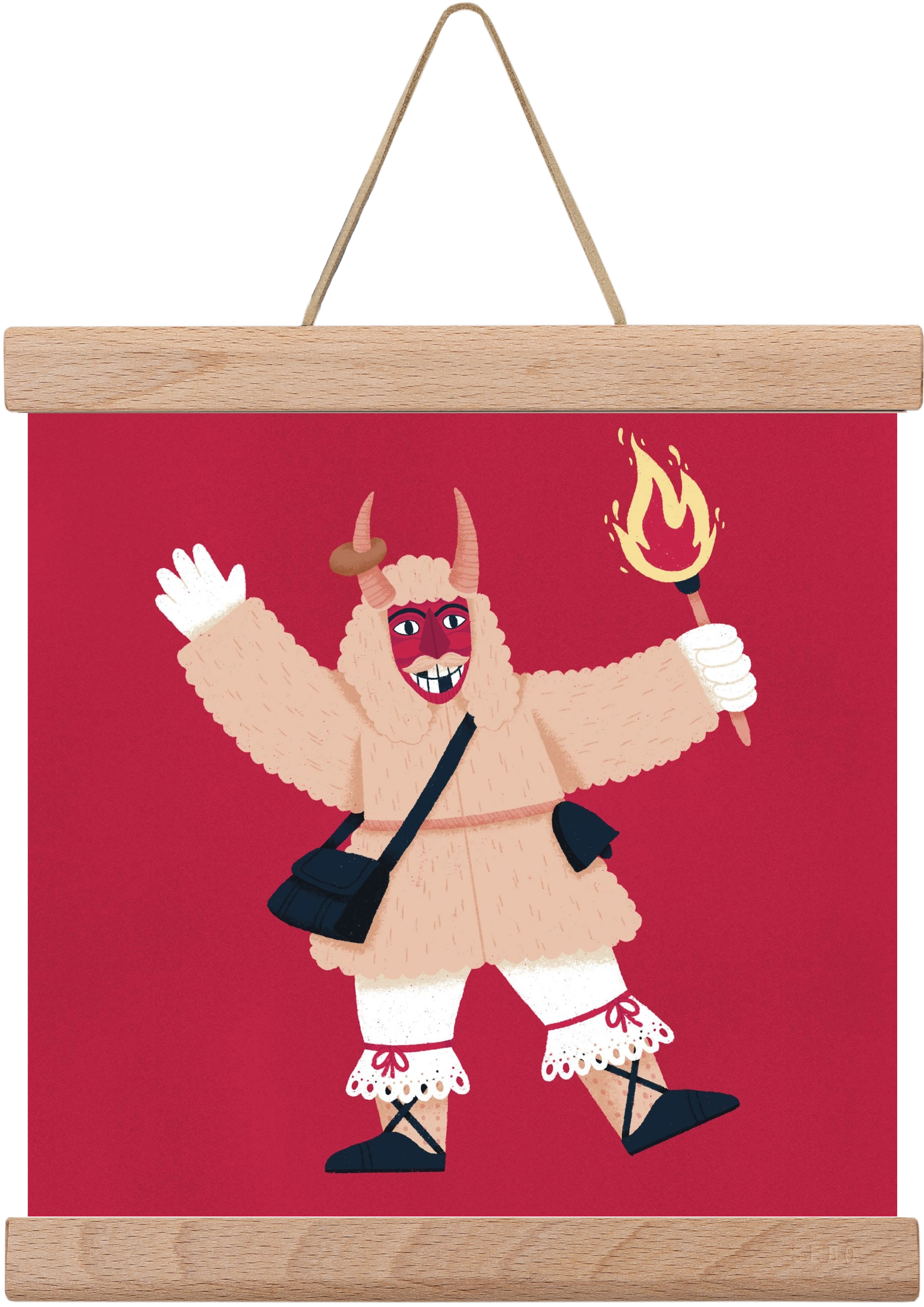 Fáklyás busó, 20x20 cm (20x20 cm), Tölgy akasztó