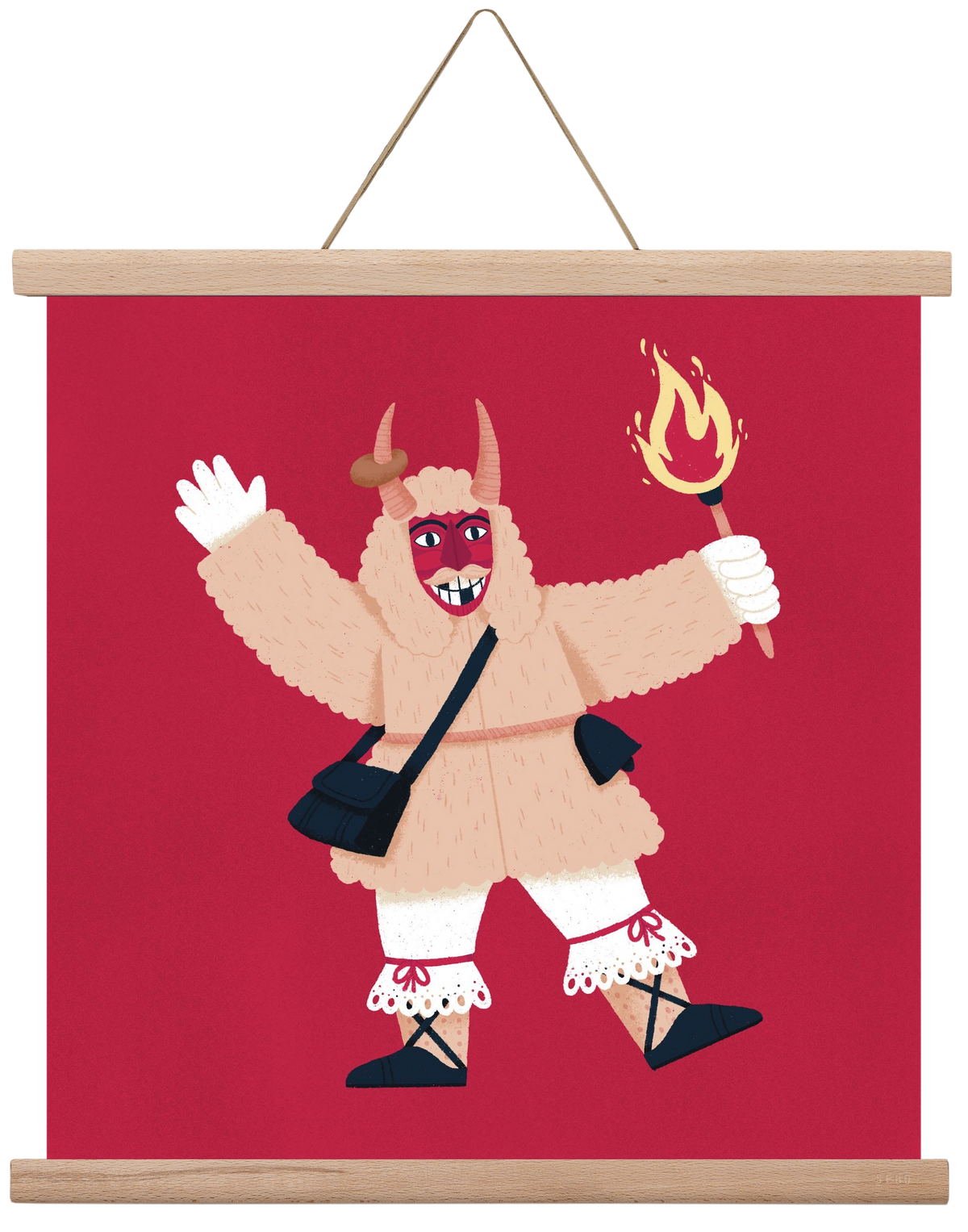 Fáklyás busó, 40x40 cm (40x40 cm), Tölgy akasztó