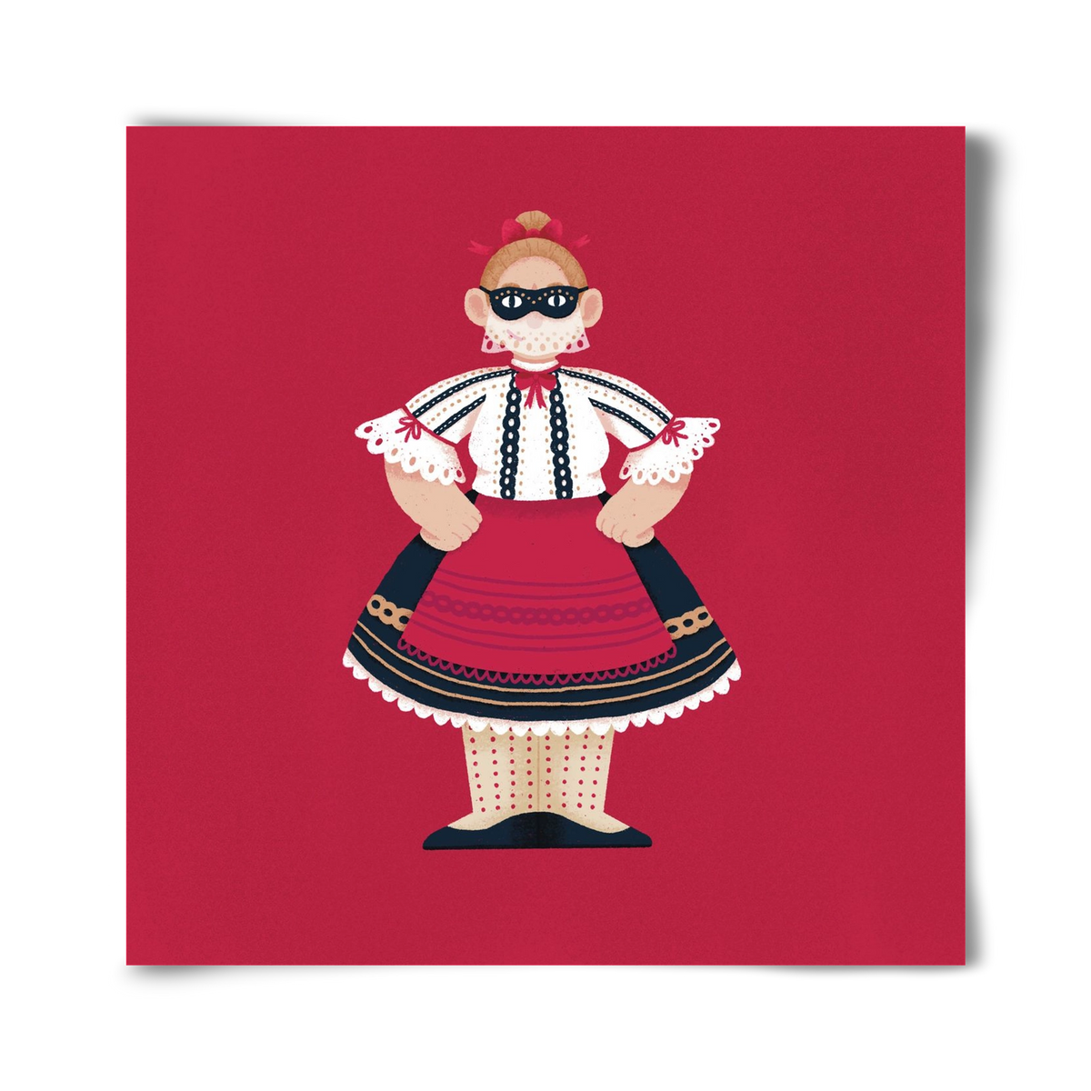 Sokac lány, 40x40 cm, Keret nélkül