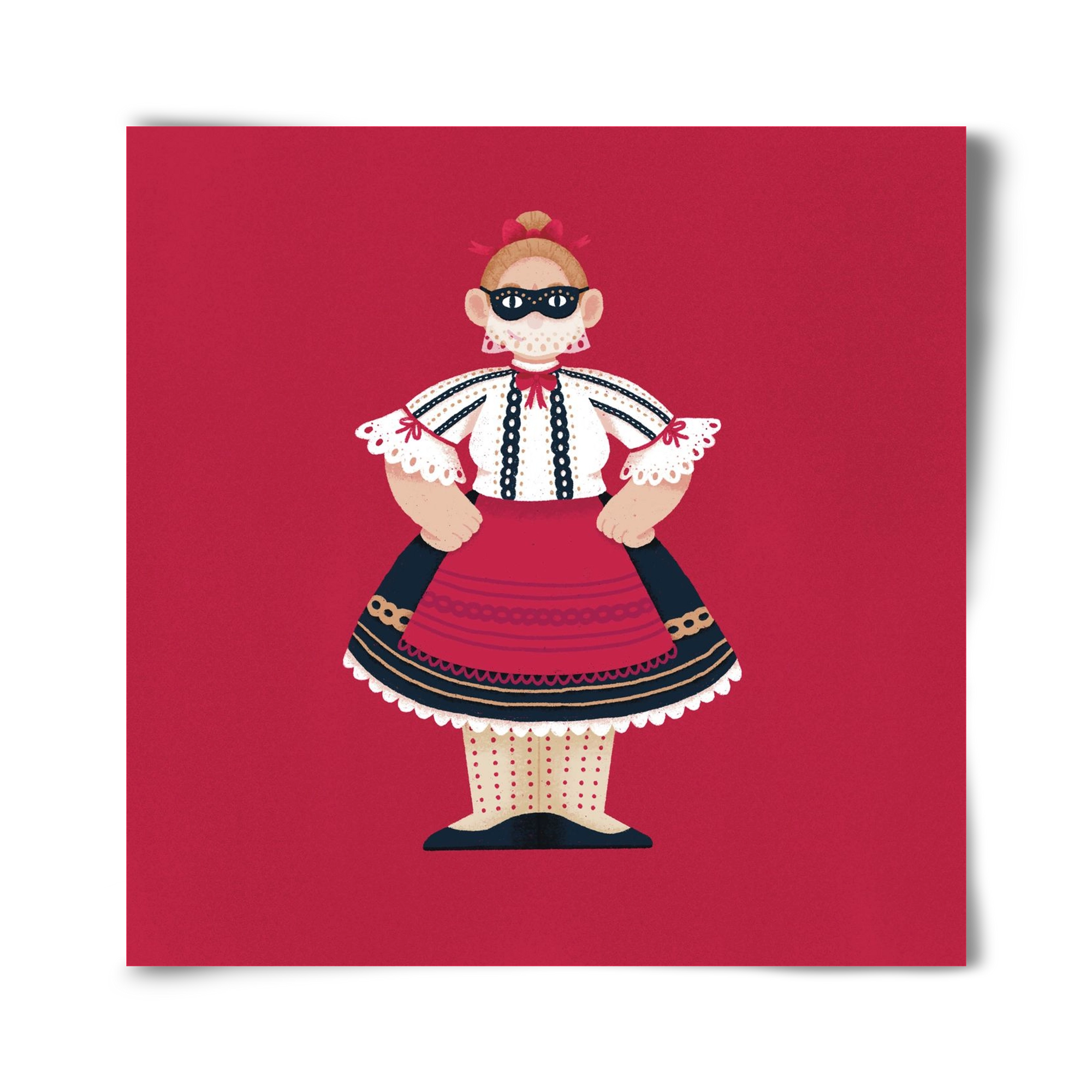 Sokac lány, 40x40 cm, Keret nélkül