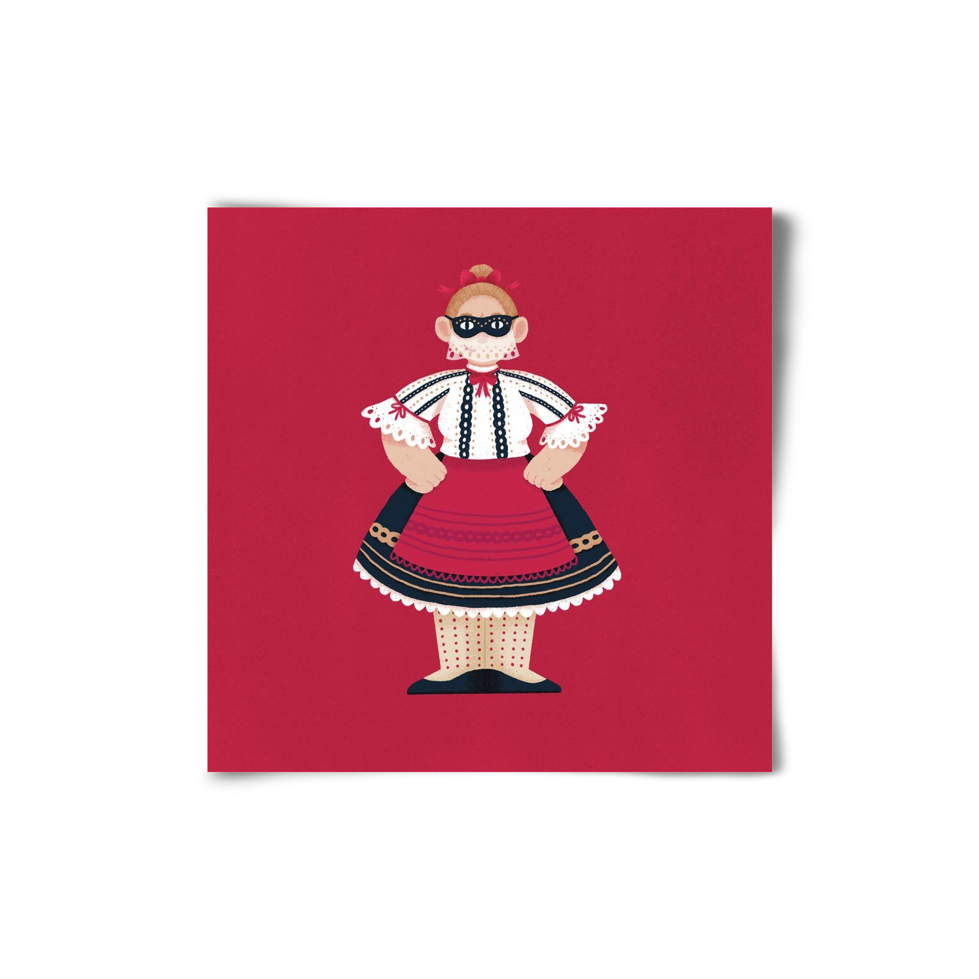 Sokac lány, 20x20 cm, Keret nélkül