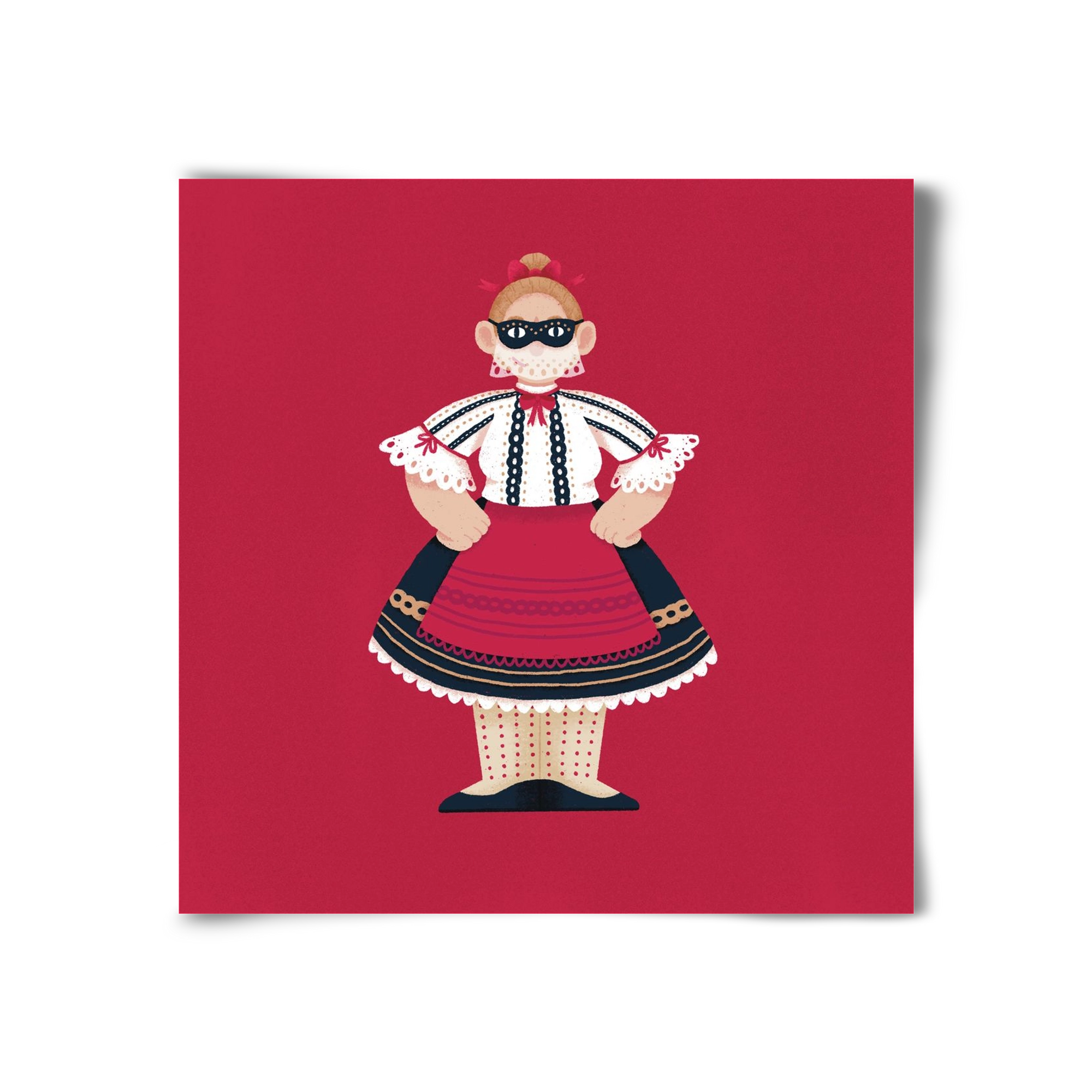 Sokac lány, 30x30 cm, Keret nélkül