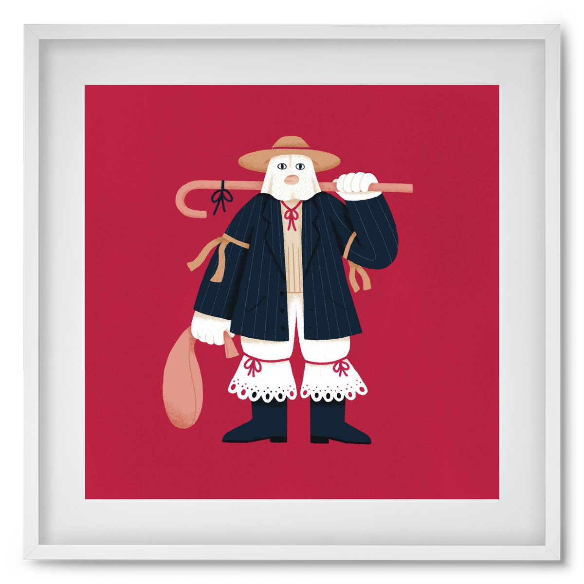 Jankele, 50x50 cm (40x40 cm), Fehér keret, paszpartuval