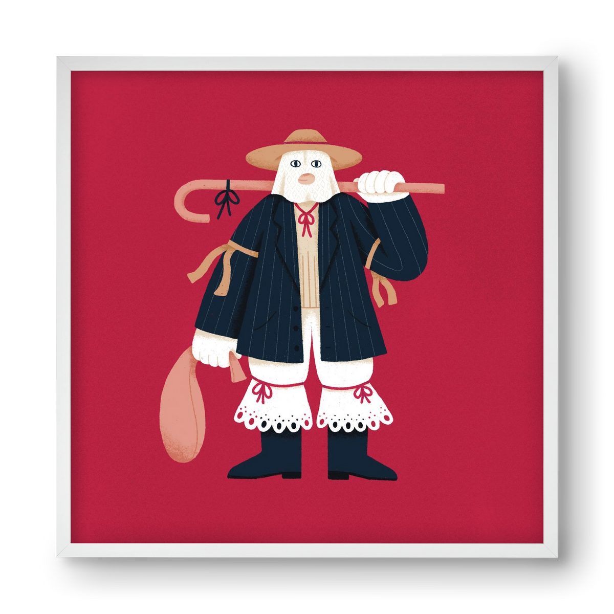 Jankele, 40x40 cm (40x40 cm), Fehér keret