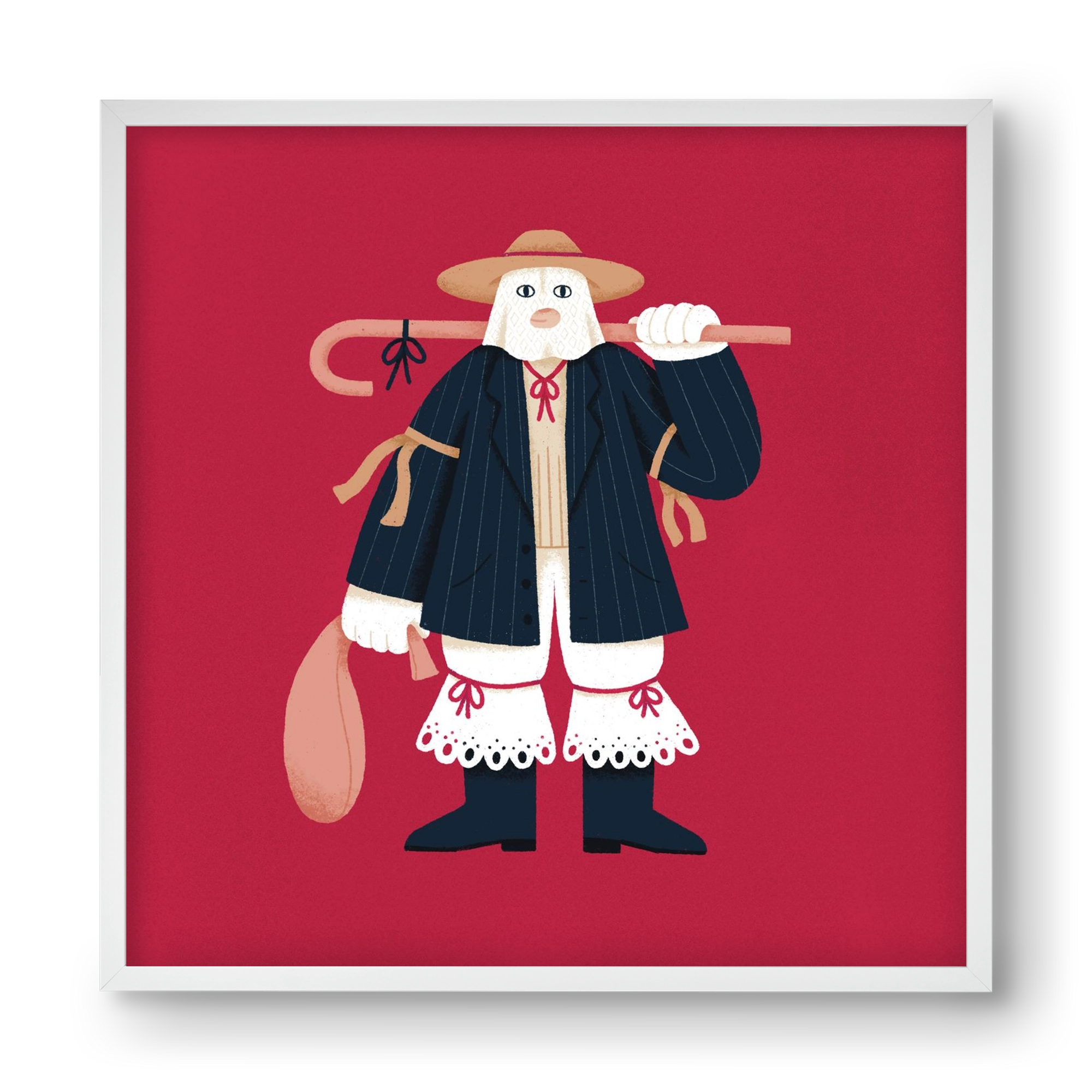 Jankele, 40x40 cm (40x40 cm), Fehér keret